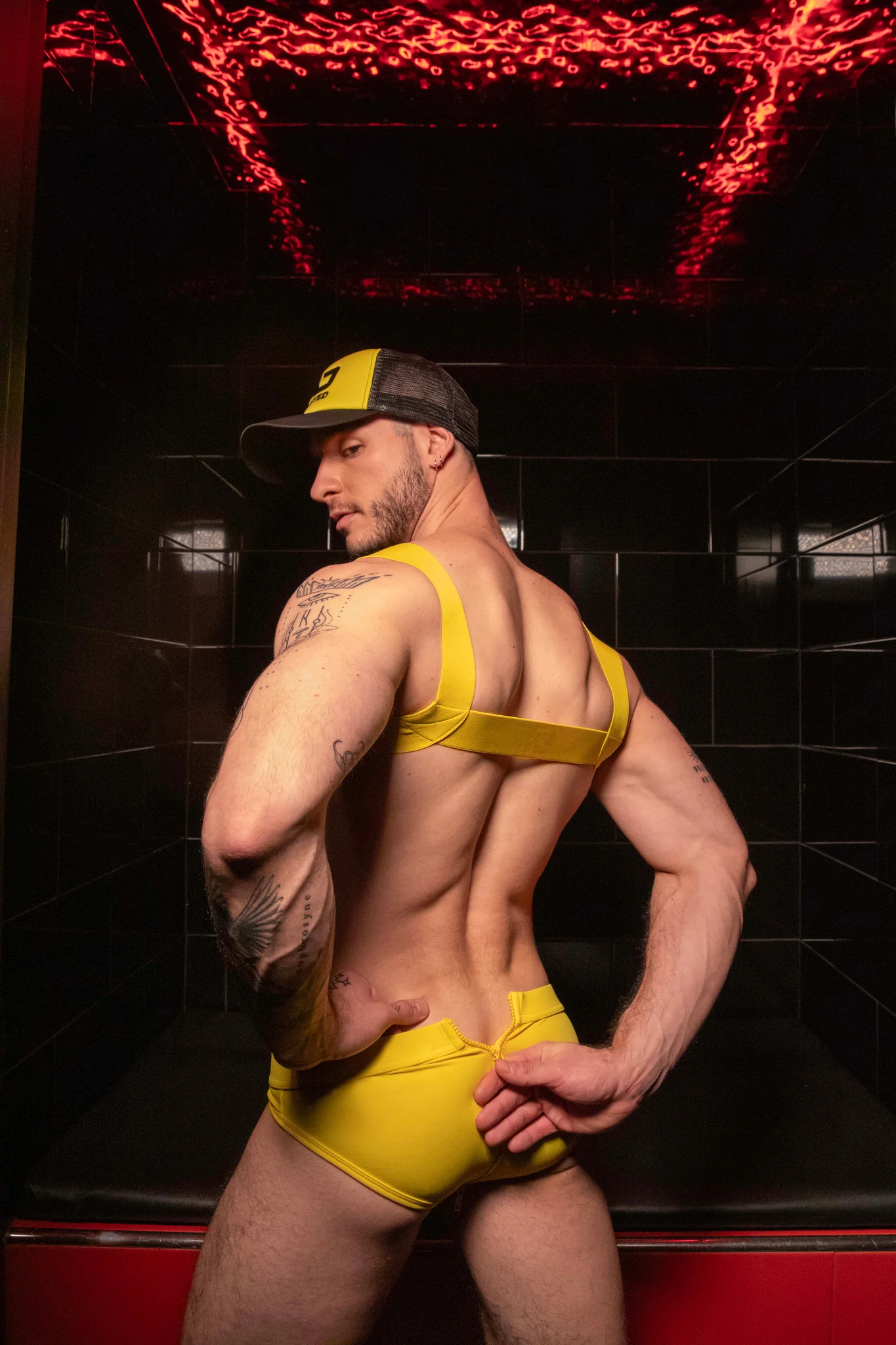 AD Fetish Allover Zip Swim Brief Yellow ADF150 - Image 5