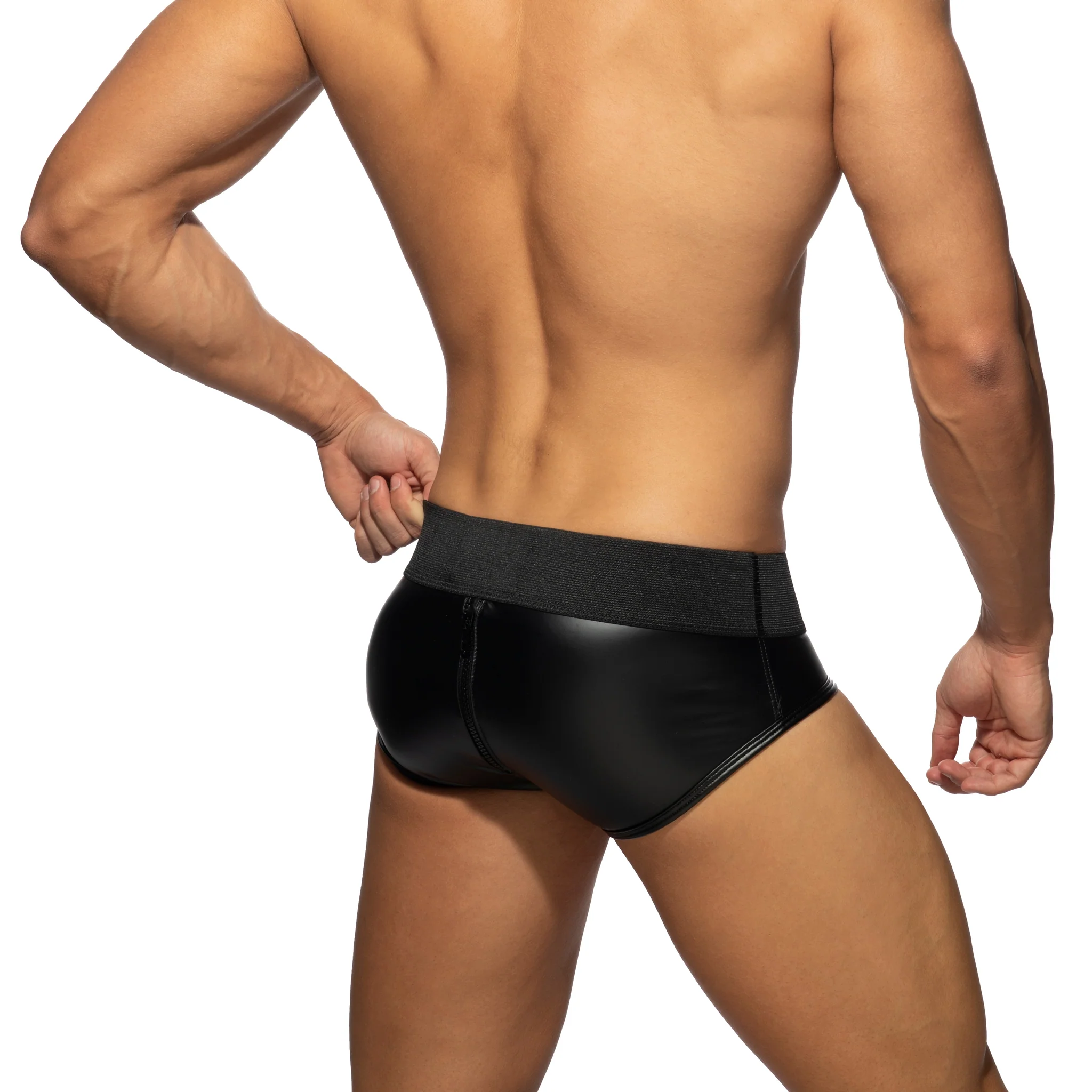 AD Fetish Back Zip Rub Brief Black ADF131 - Image 3