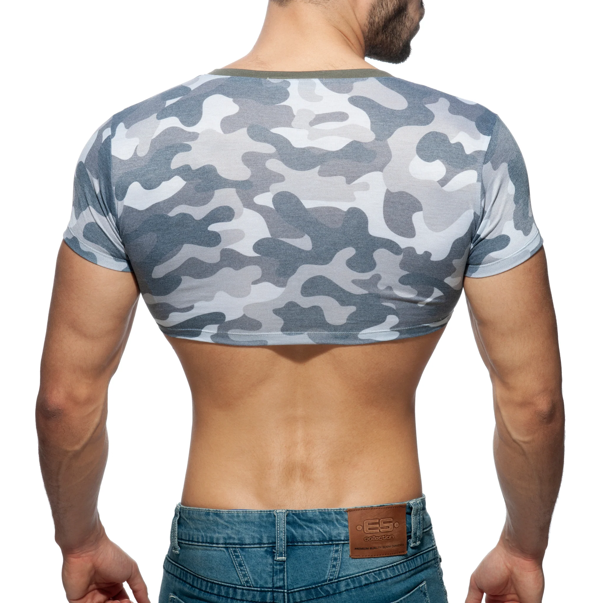 AD Fetish Camo Crop Top Grey Camouflage AD868 - Image 3