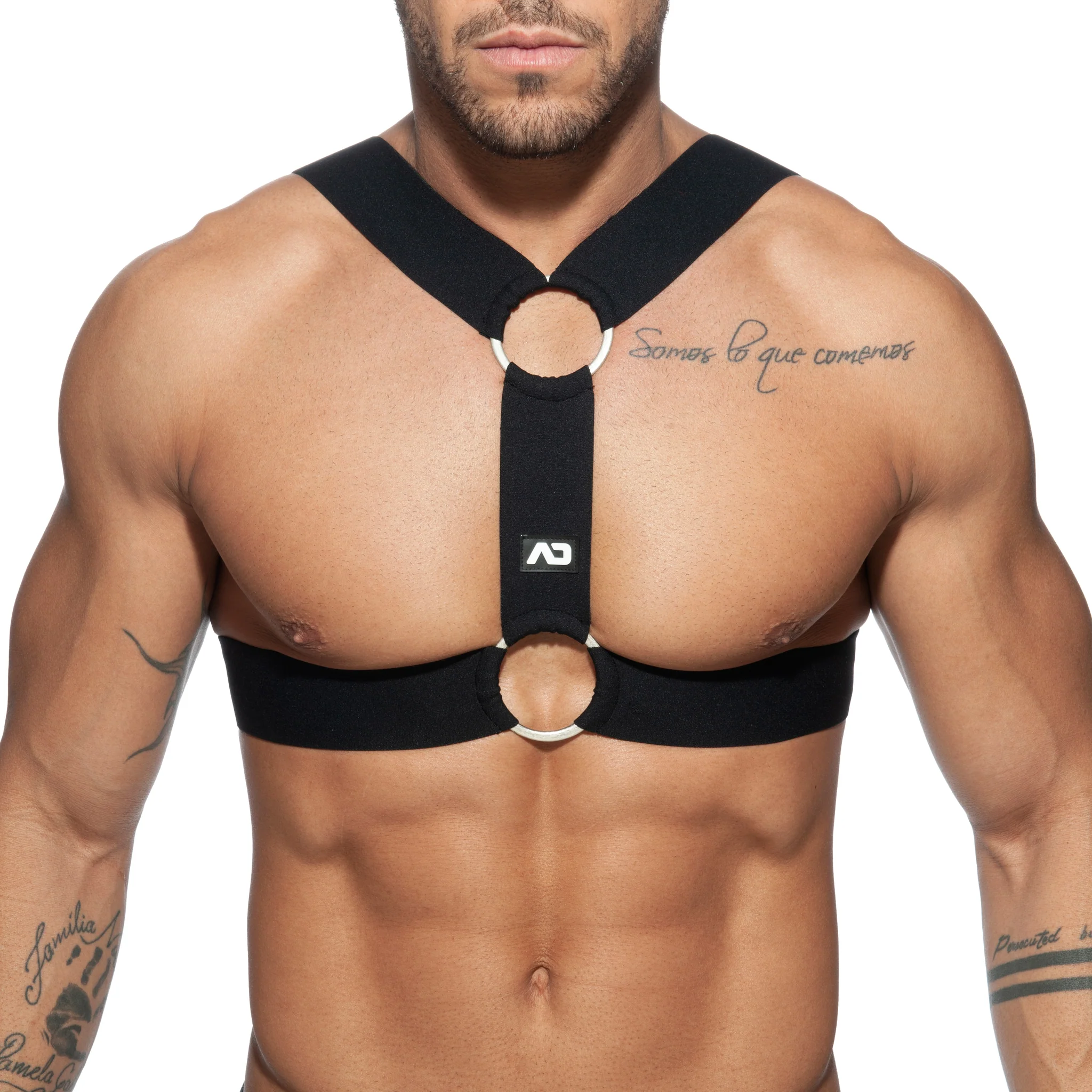 AD Fetish Double Ring Harness Black ADF116 - Image 2