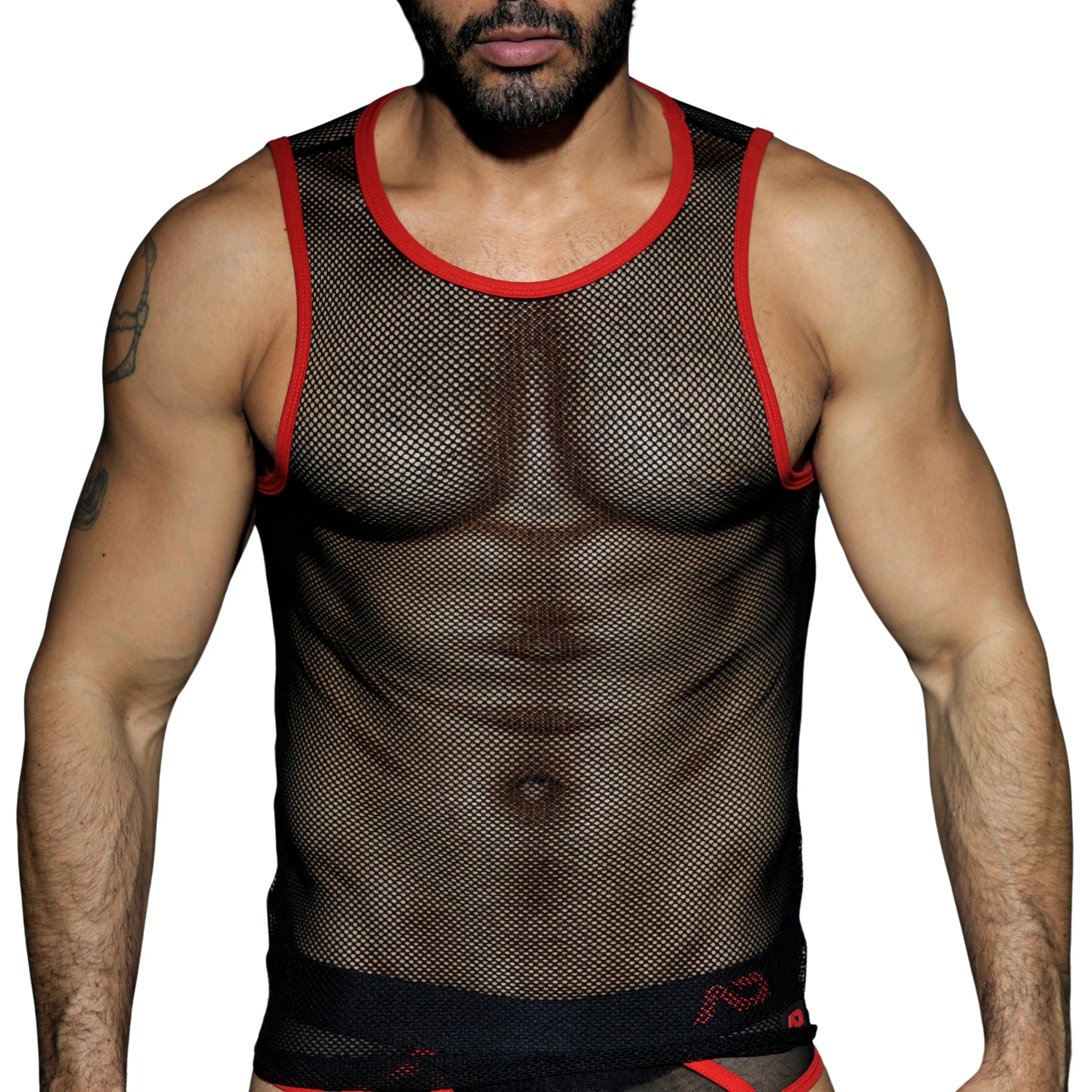 AD Fetish Mesh Tank Top Red ADF01 - Image 2