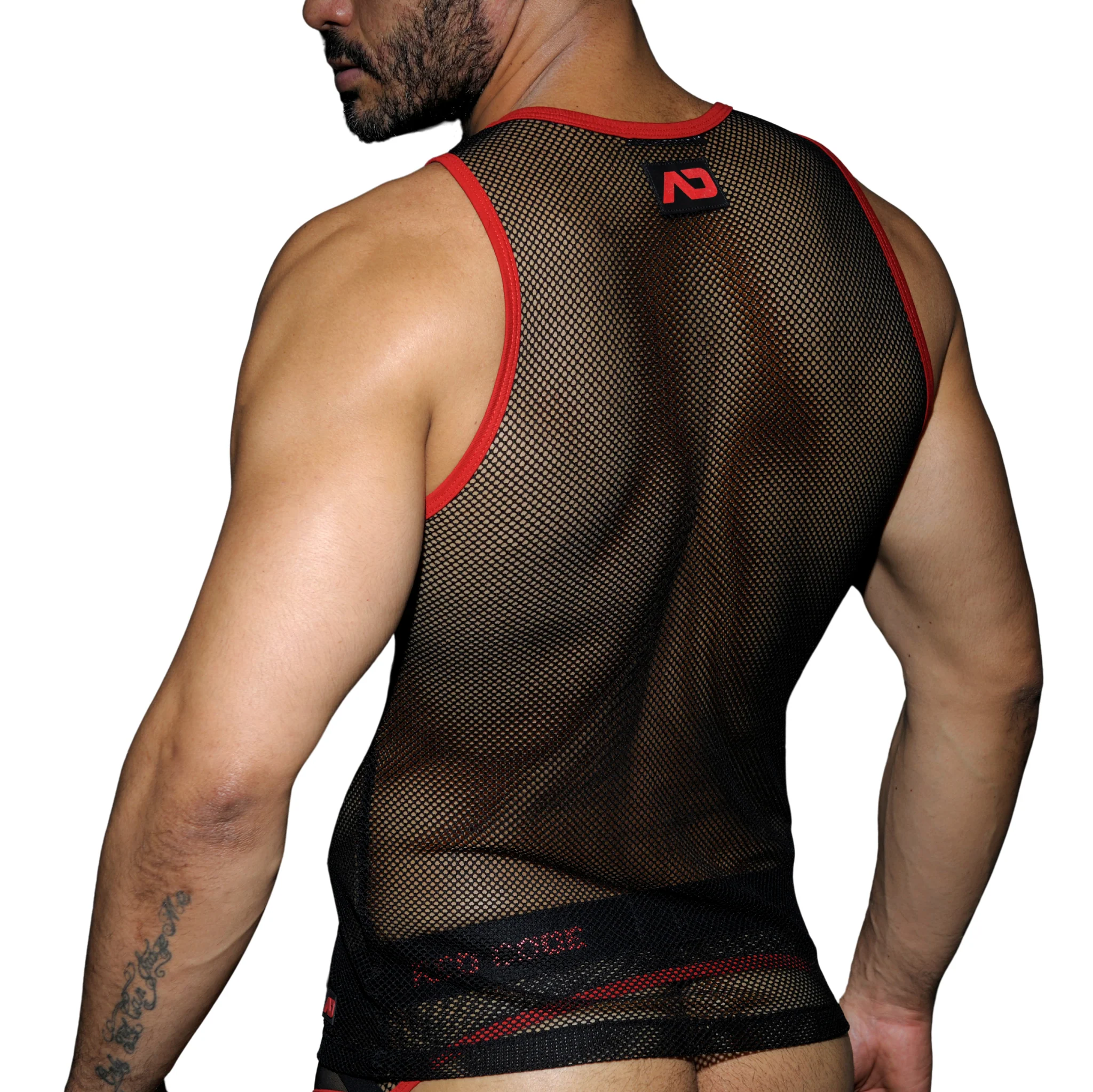 AD Fetish Mesh Tank Top Red ADF01 - Image 3