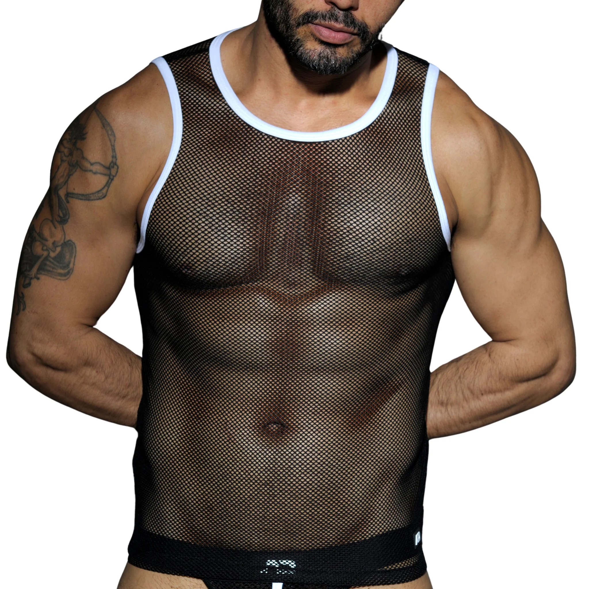 AD Fetish Mesh Tank Top White ADF01 - Image 2