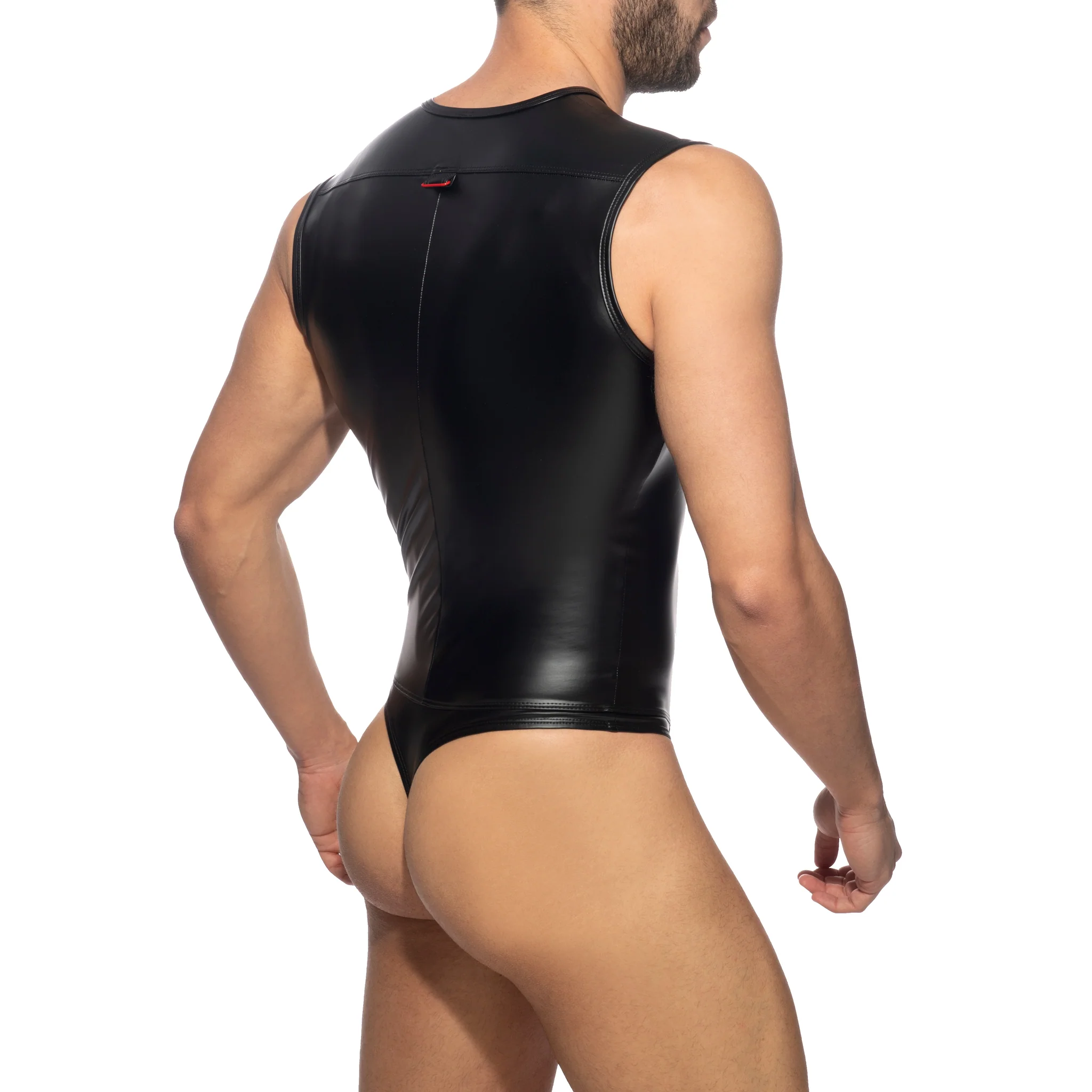 AD Fetish Front Zip Rub Body-String Black ADF142 - Image 3