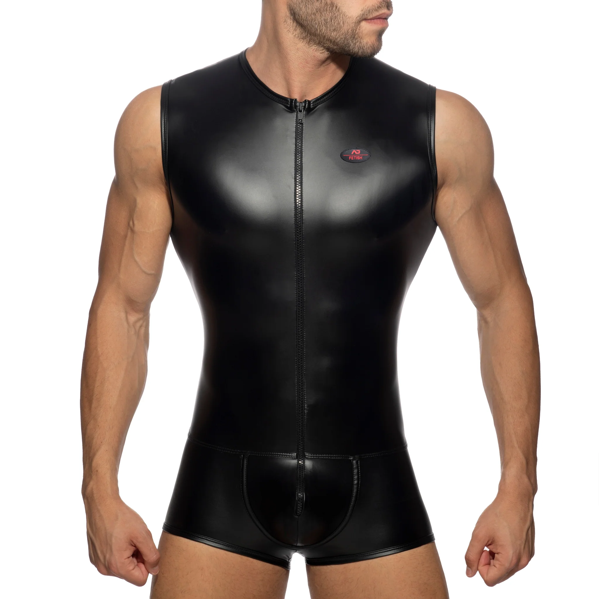 AD Fetish Front Zip Rub Body Trunk Black ADF144 - Image 2