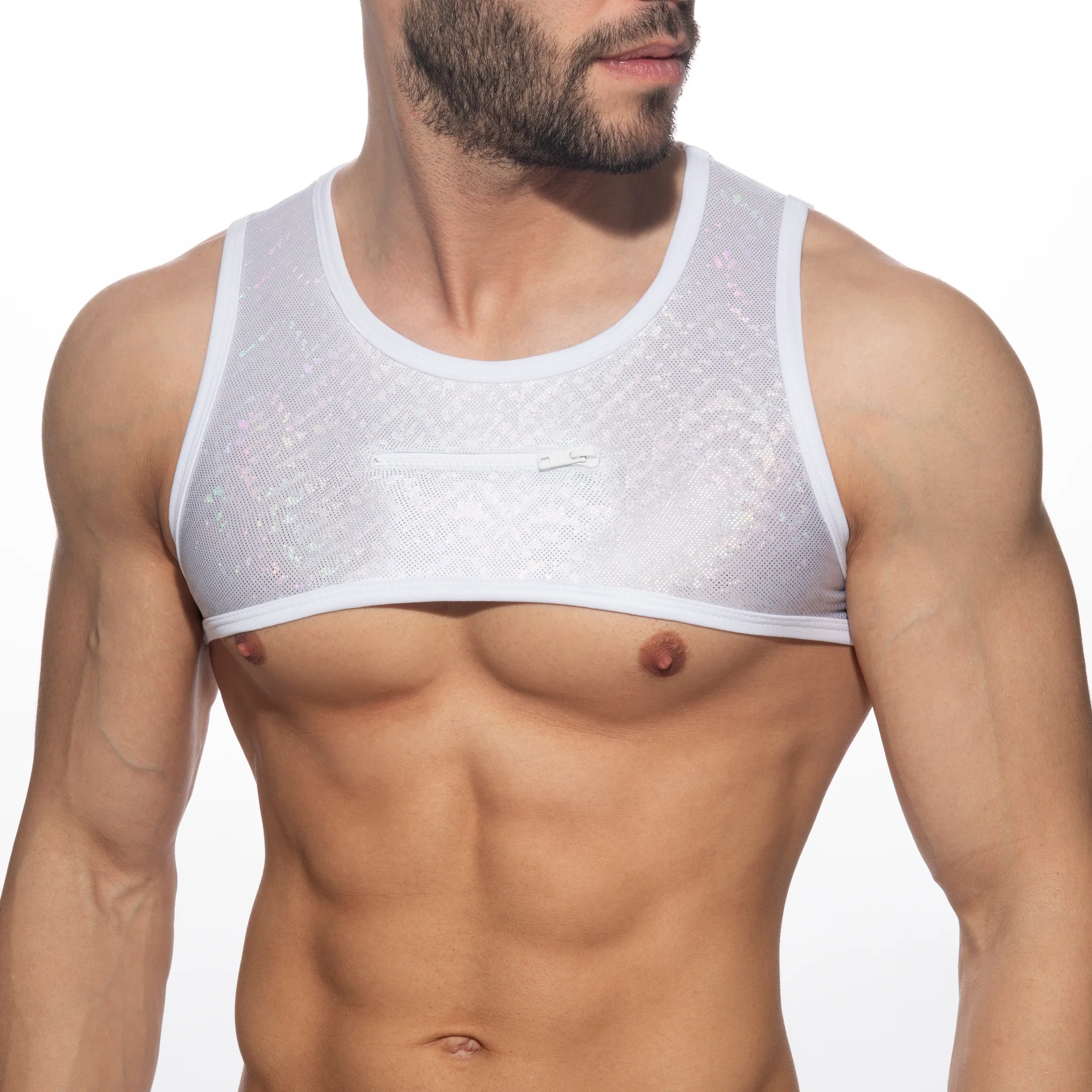 AD Fetish Glitter Harness White ADF187 - Image 2