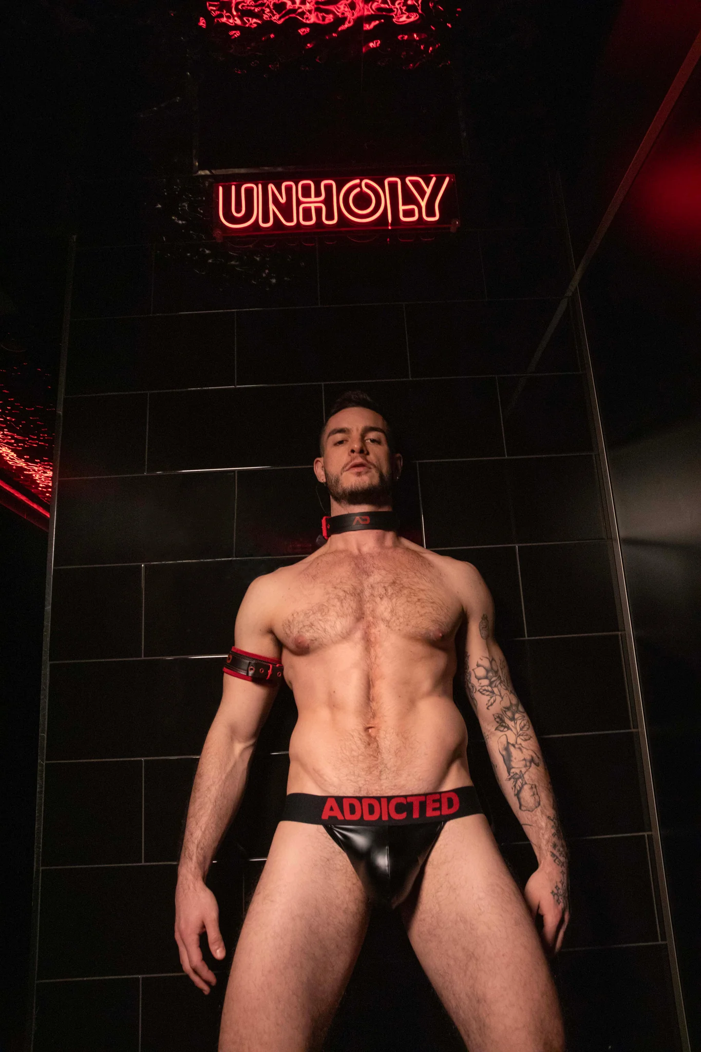 AD Fetish Leather Collar Red ADF44 - Image 5