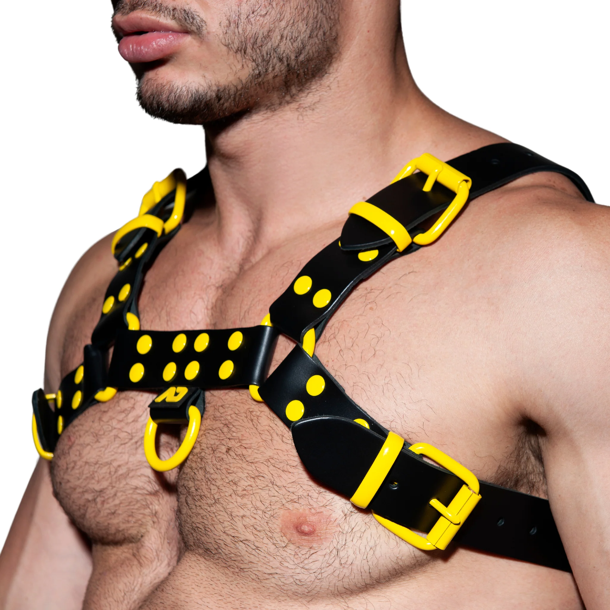 AD Fetish Leather Color Harness Yellow ADF119 - Image 4