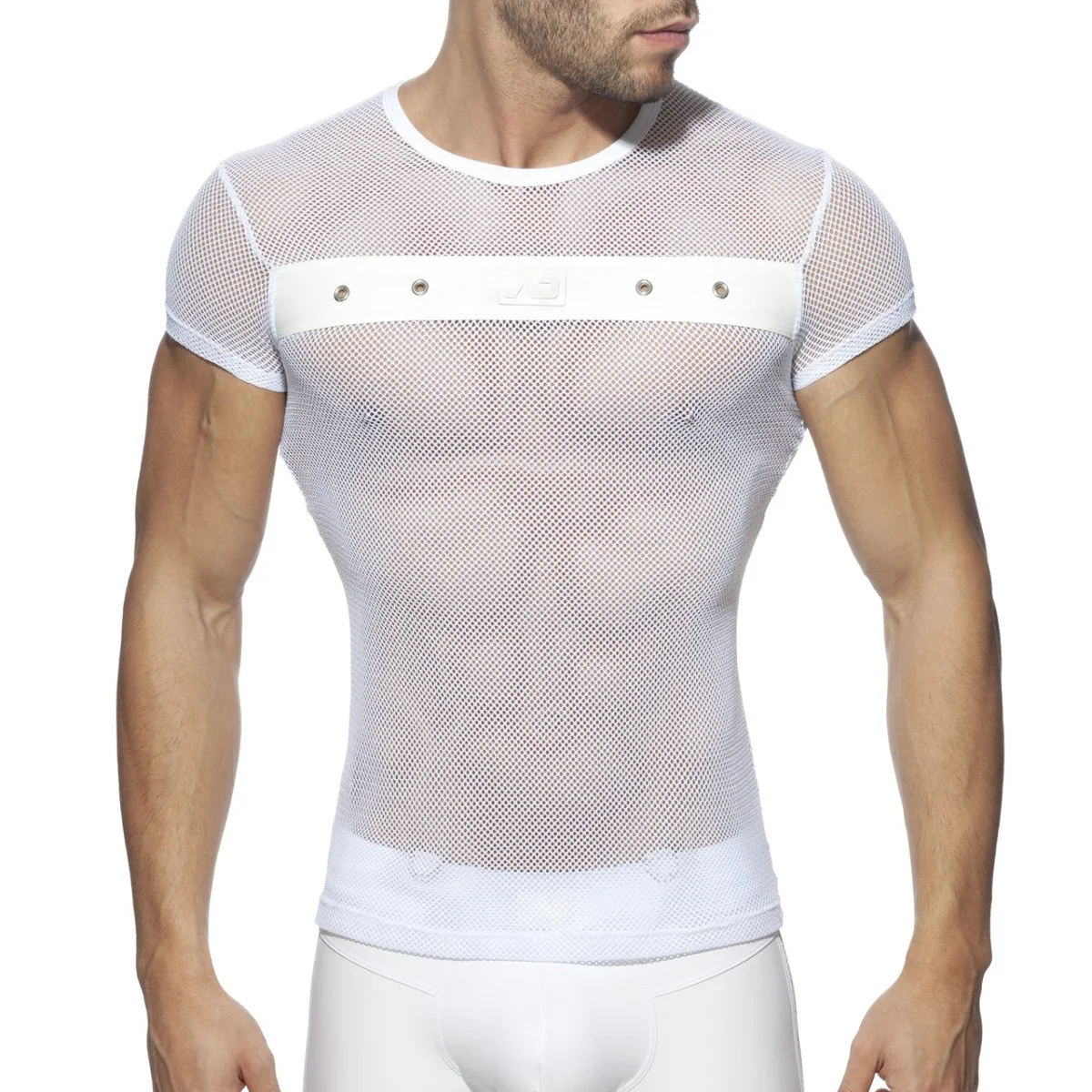 AD Fetish Mesh Mixed T-Shirt White ADF123 - Image 2