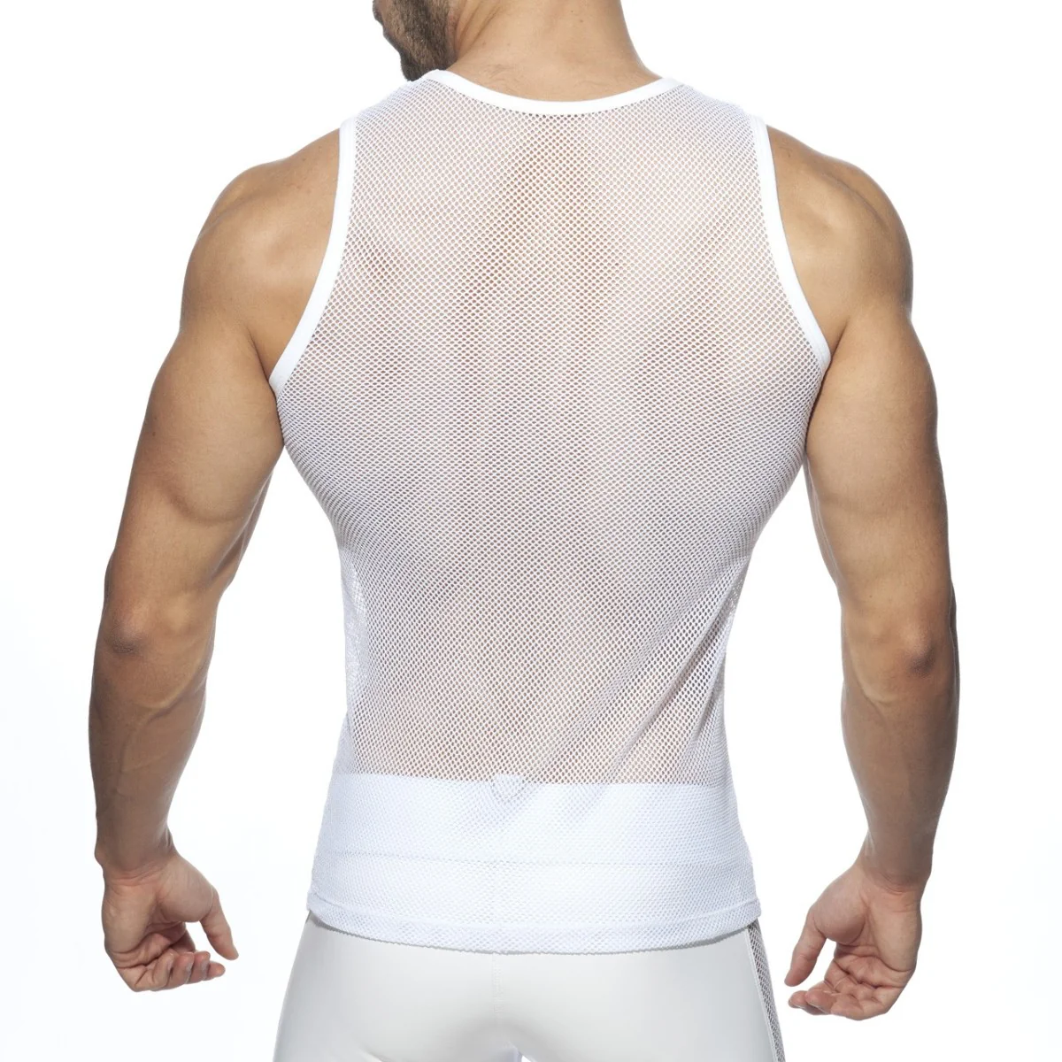 AD Fetish Mesh Mixed Tank Top White ADF76 - Image 3