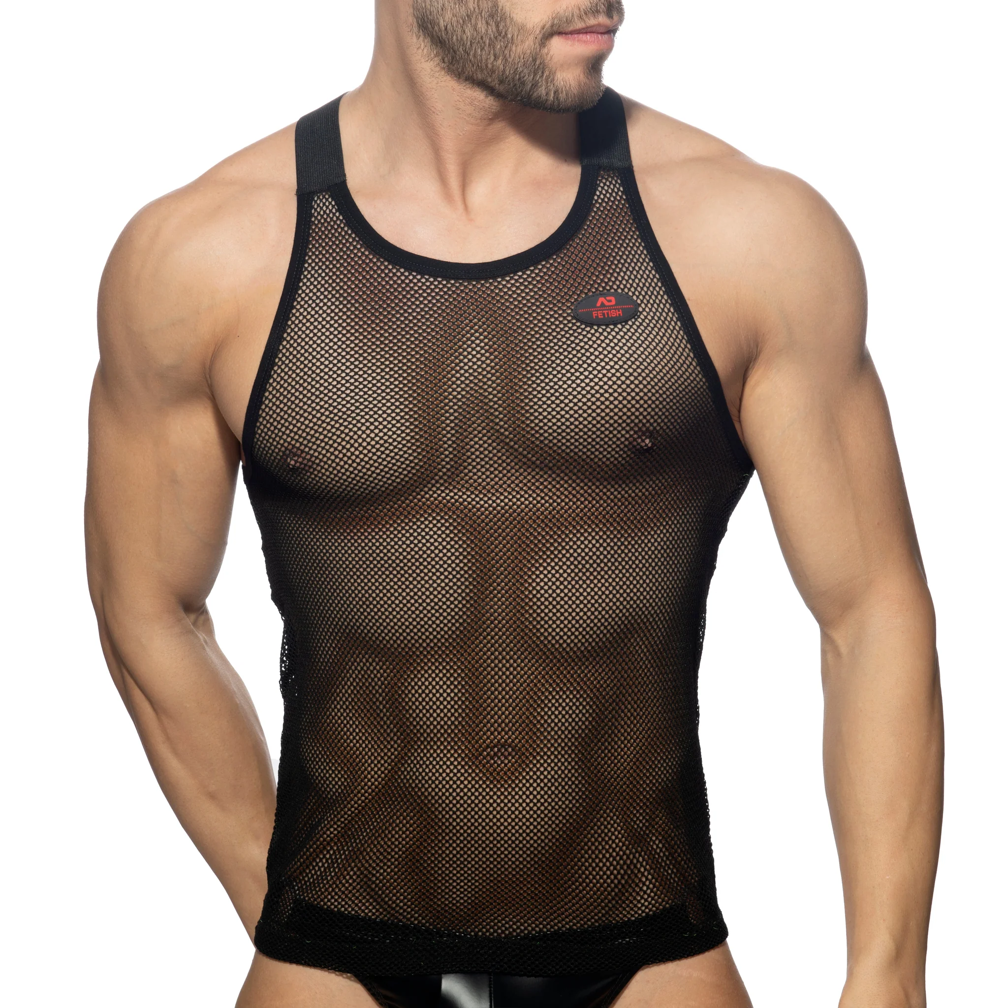 AD Fetish Mesh-Ring Tank Top Black ADF179 - Image 2