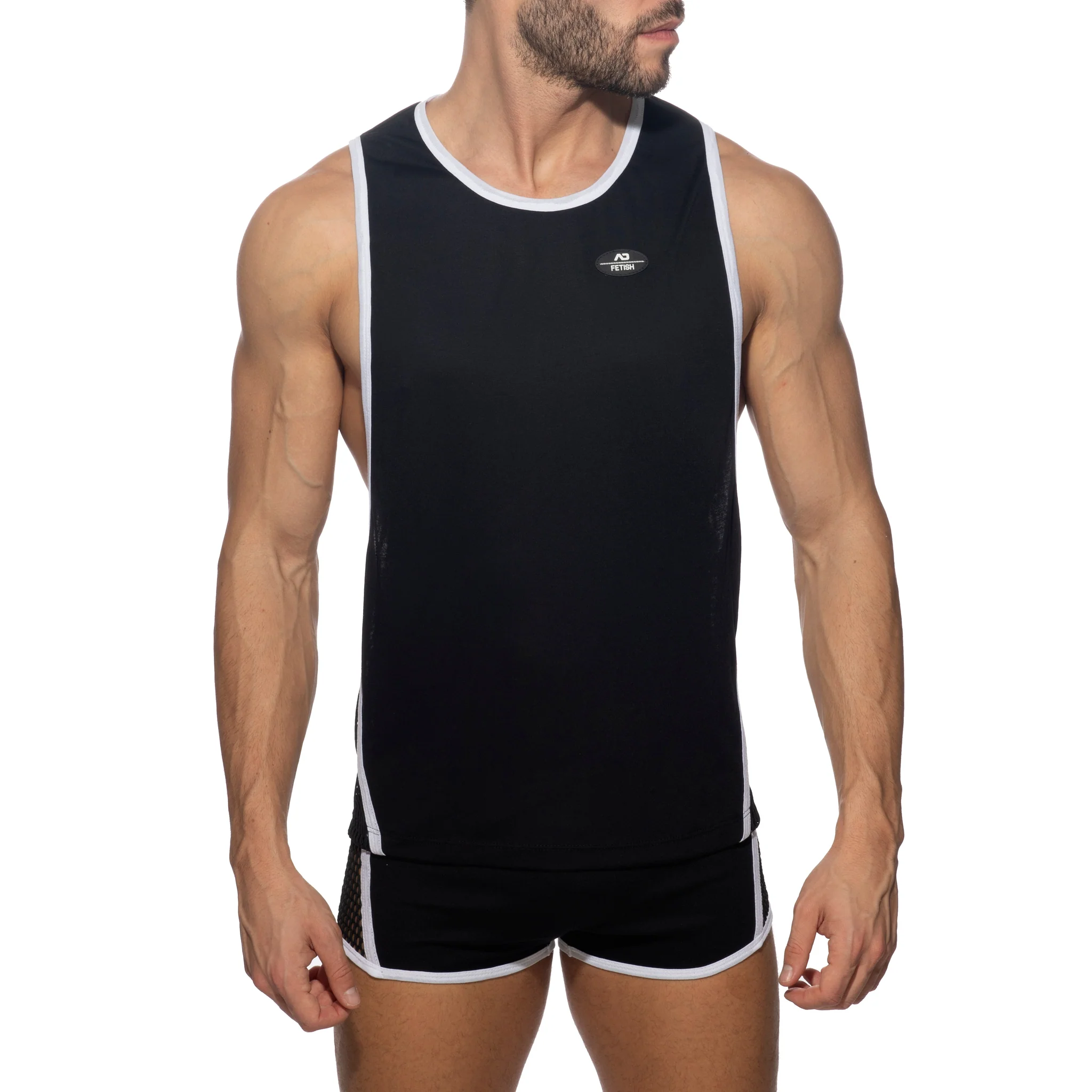 AD Fetish Mesh-Striped Low Rider White ADF168 - Image 2