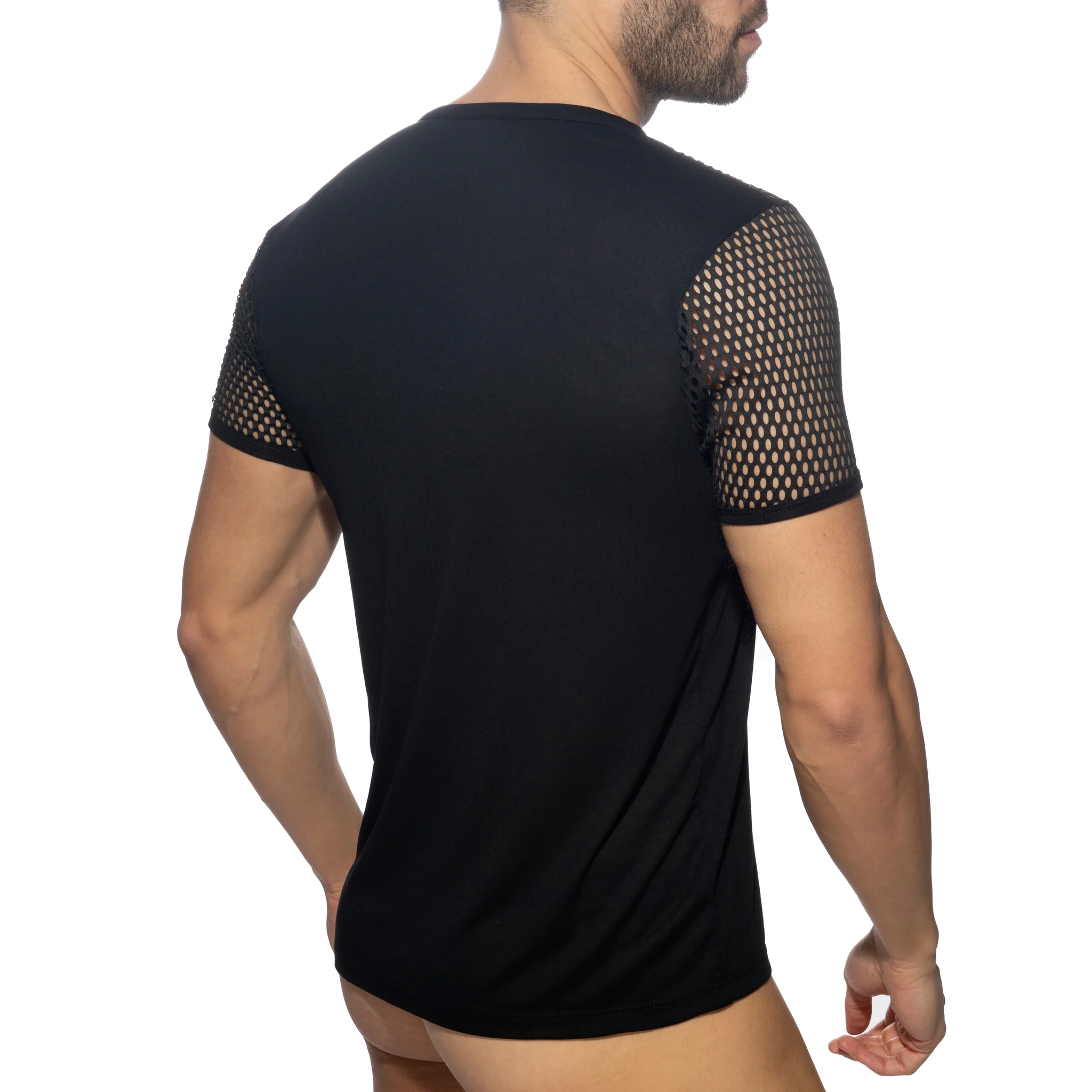 AD Fetish Mesh-Striped T-Shirt Black ADF166 - Image 3