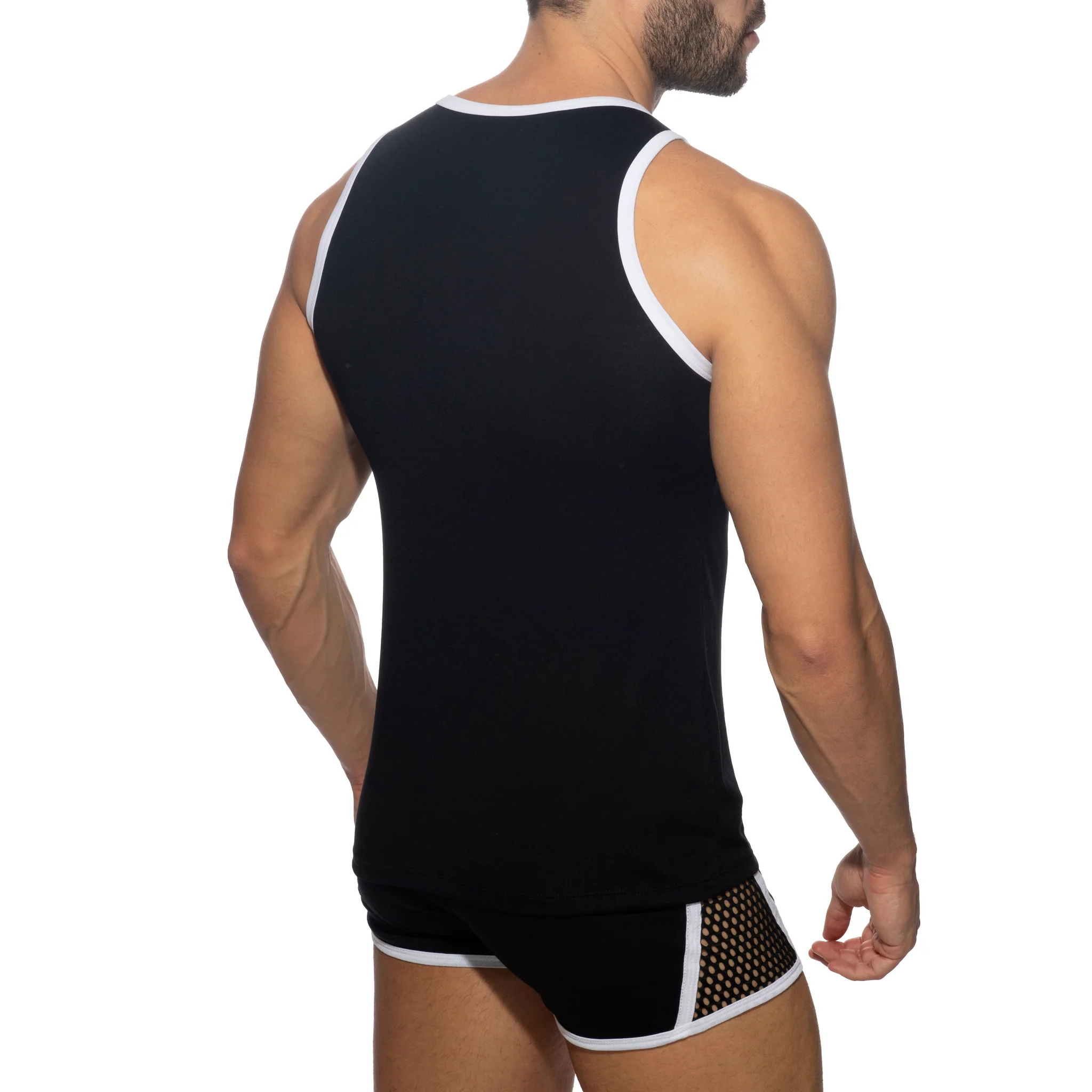 AD Fetish Mesh-Striped Tank Top White ADF167 - Image 3
