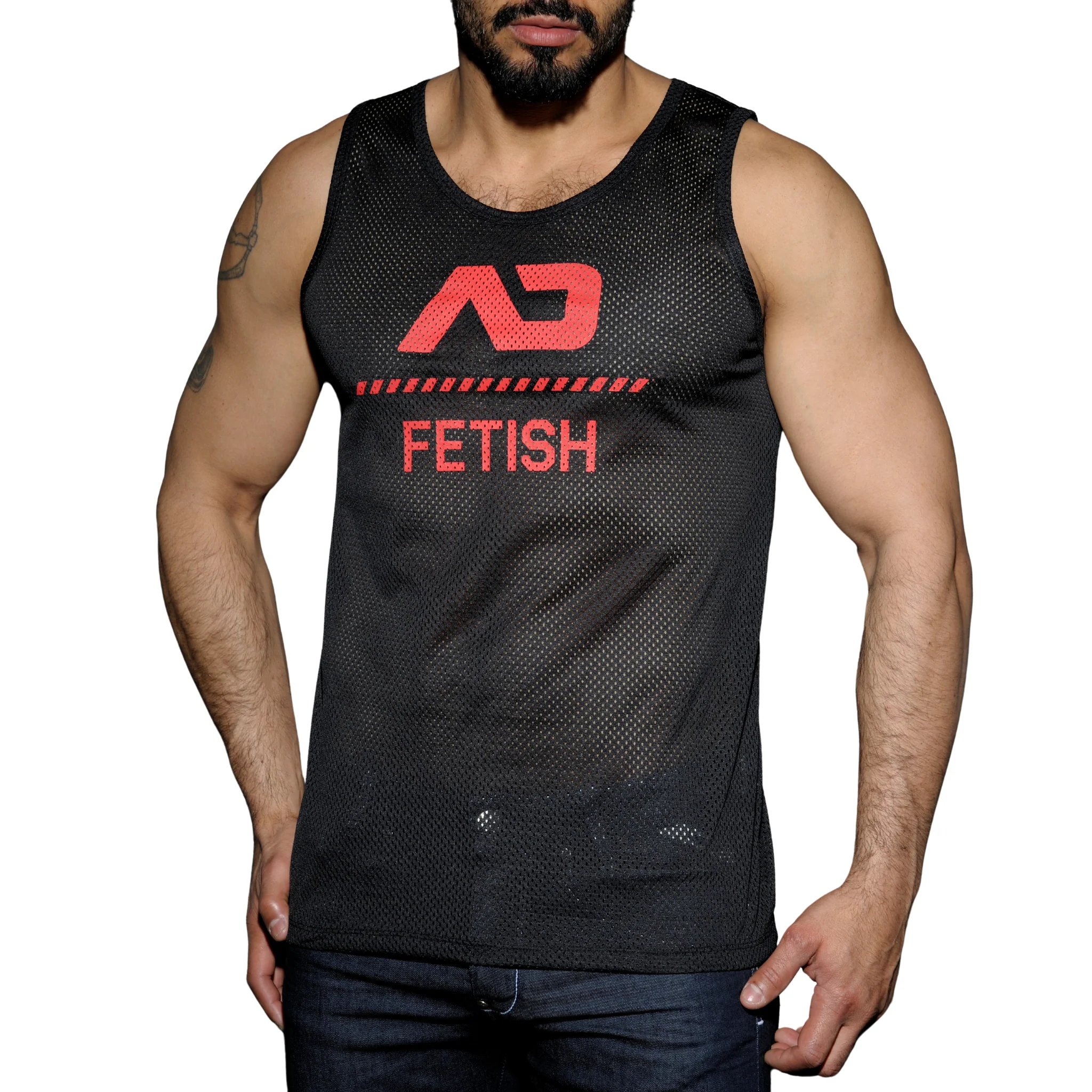 AD Fetish Mesh Tank Top Red ADF54 - Image 2