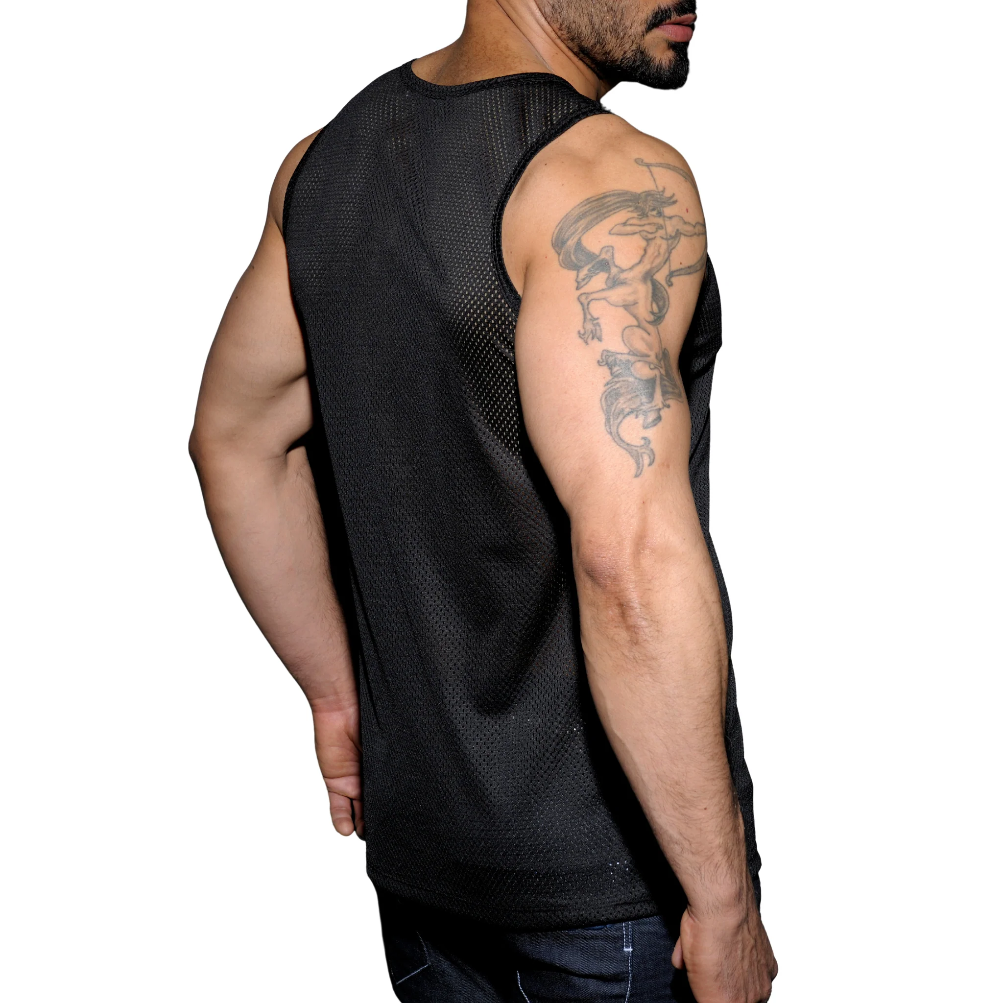 AD Fetish Mesh Tank Top Yellow ADF54 - Image 3