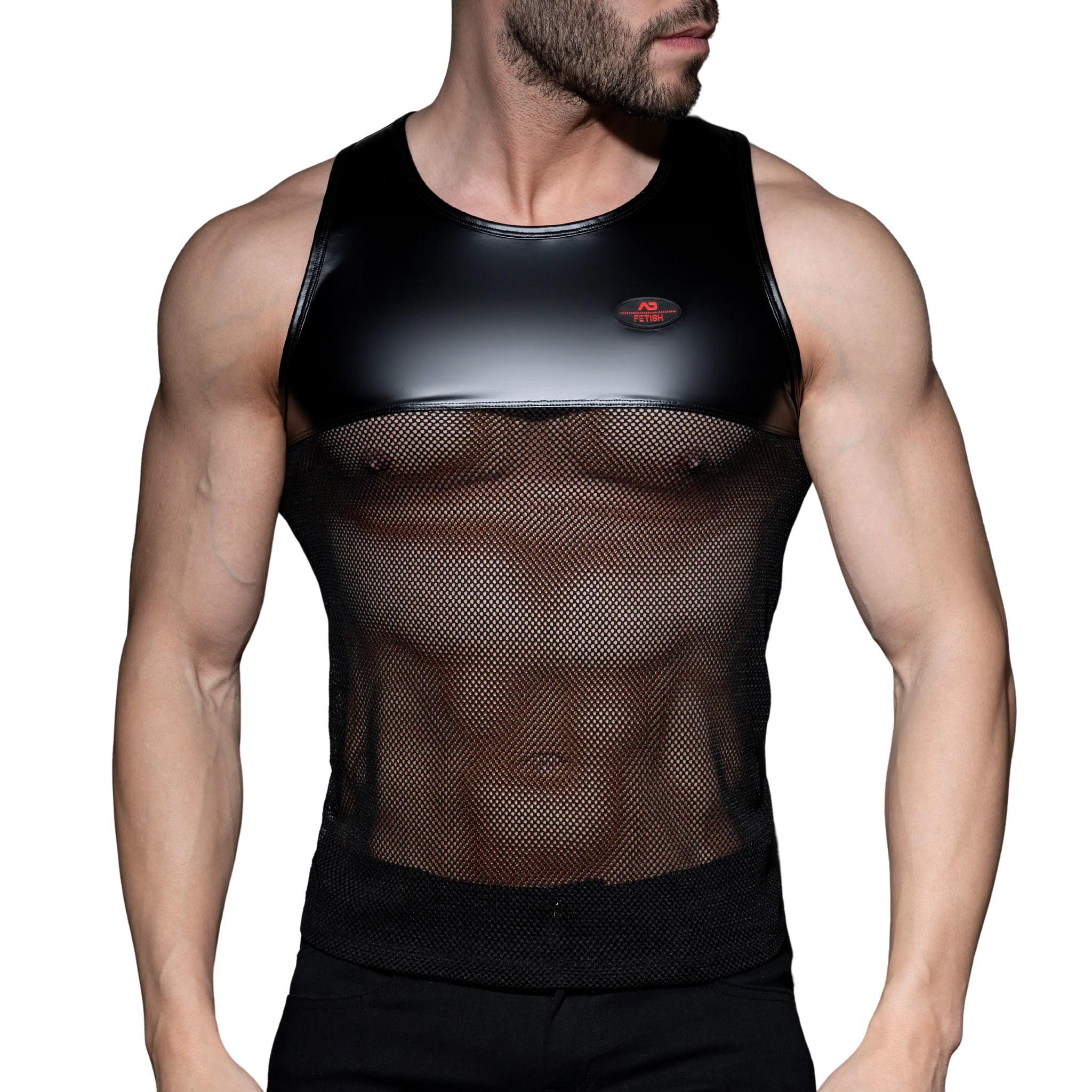 AD Fetish Rub-Mesh Tank Top Black ADF178 - Image 2