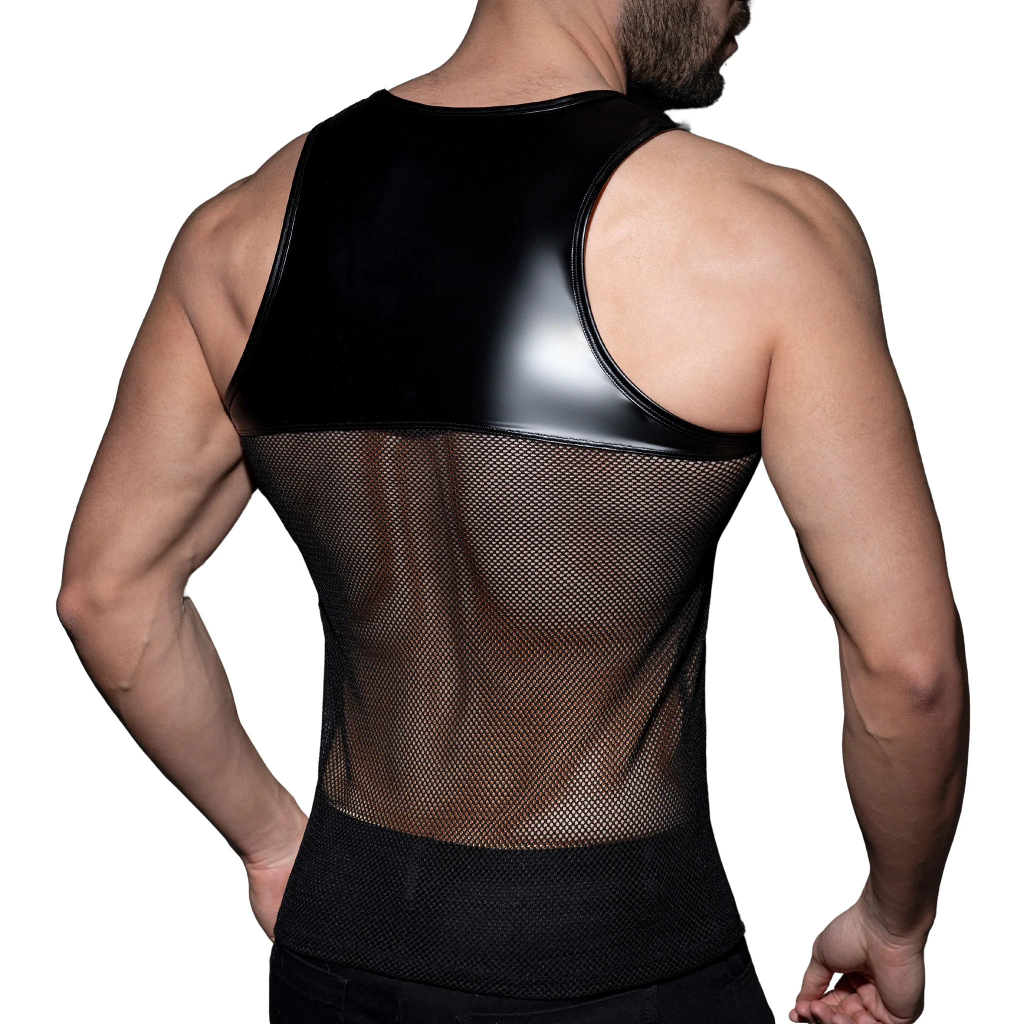 AD Fetish Rub-Mesh Tank Top Black ADF178 - Image 3
