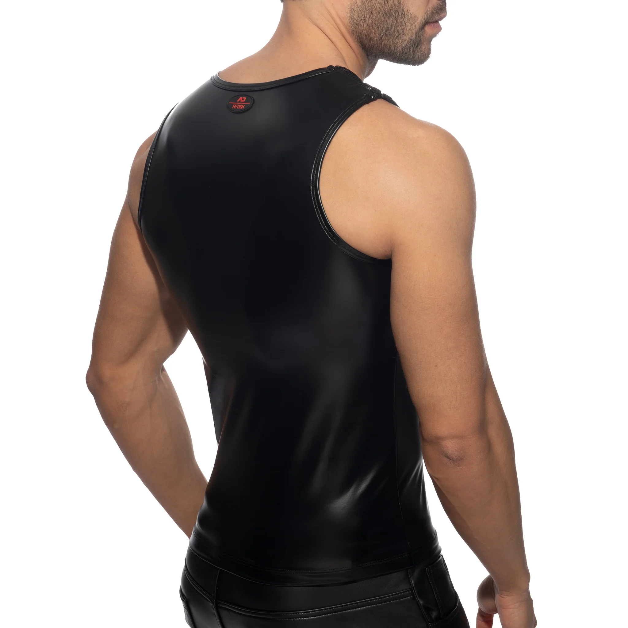 AD Fetish Rub Shoulder Zip Tank Top Black ADF215 - Image 3