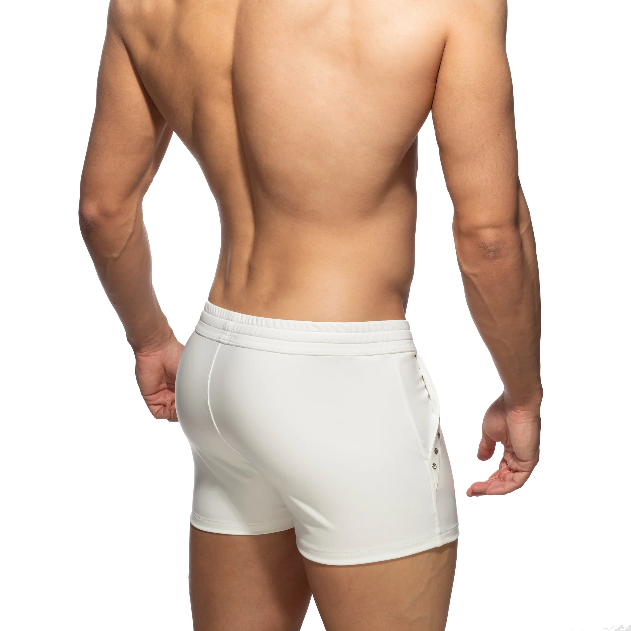 AD Fetish Rub Tape Sports Short White ADF140 - Image 3