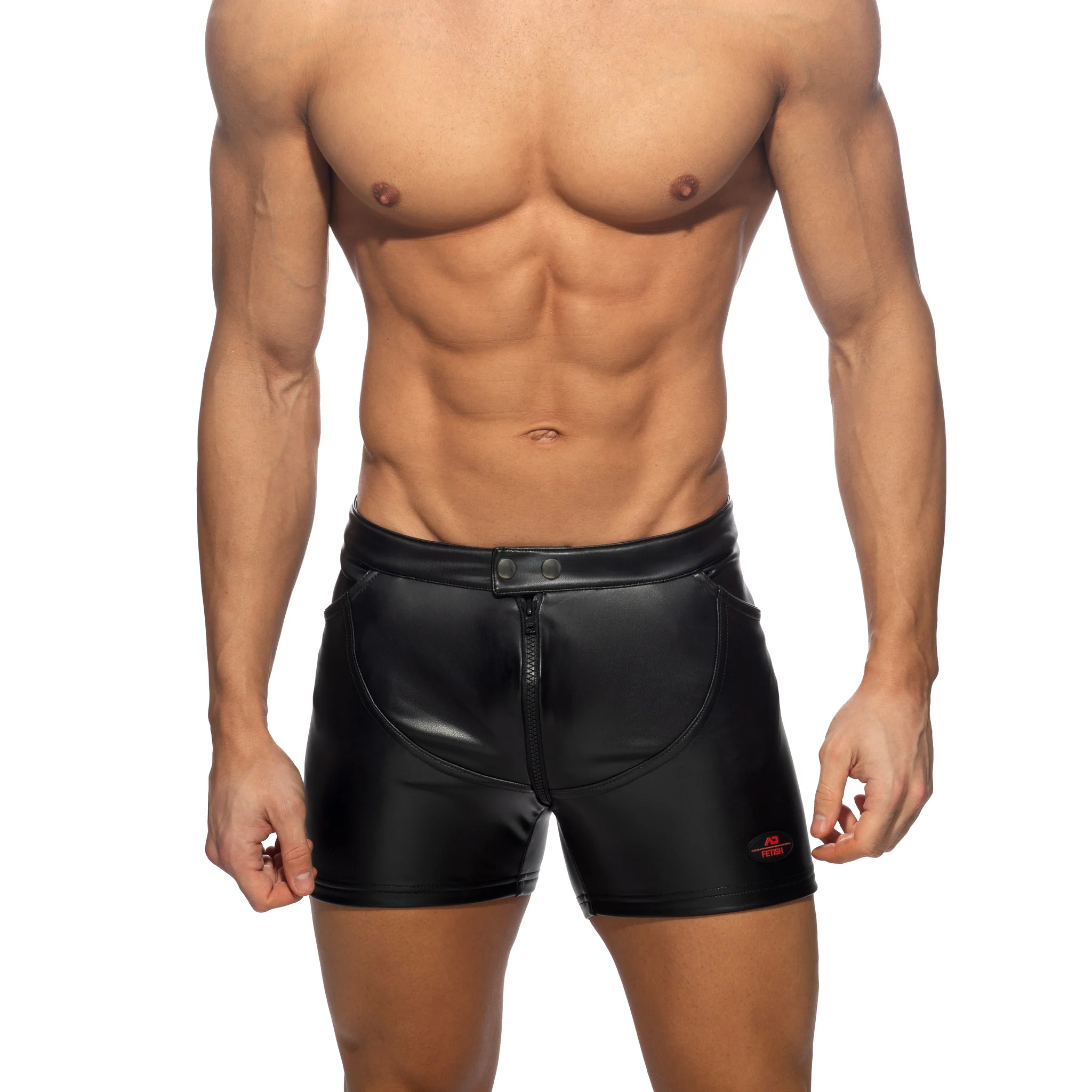 AD Fetish Vegan Leather Shorts Black ADF221 - Image 2