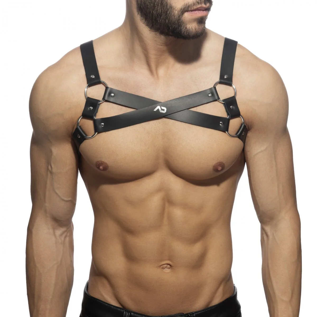 AD Fetish X-Cross Leather Harness Black ADF199 - Image 2