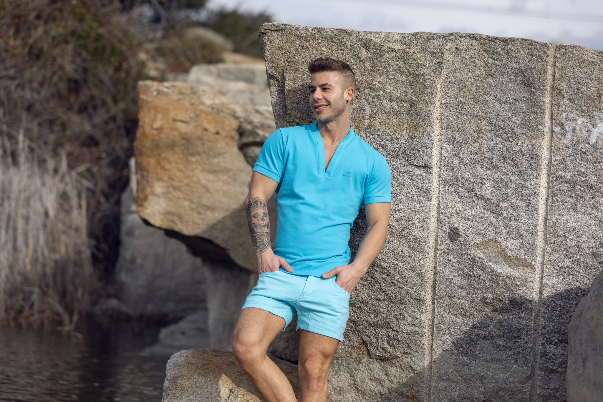 Addicted 5 Pockets Summer Shorts Sky Blue AD1195 - Image 5