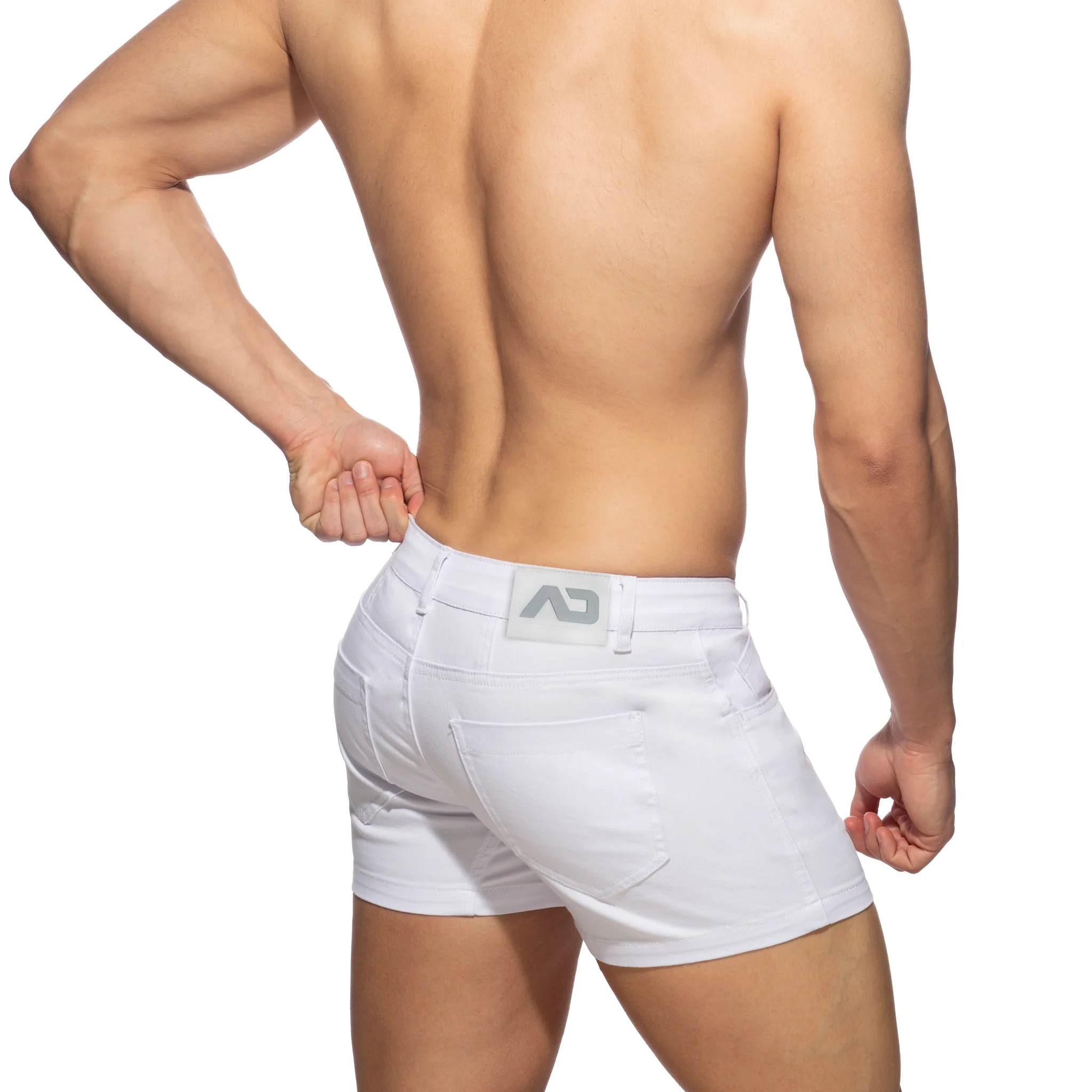 Addicted 5 Pockets Summer Shorts White AD1195 - Image 3