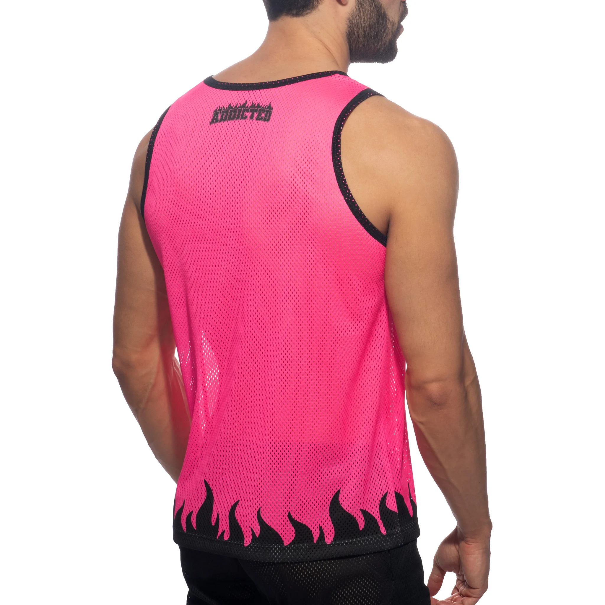 Addicted 69 Tank Top Neon Pink AD1340 - Image 3