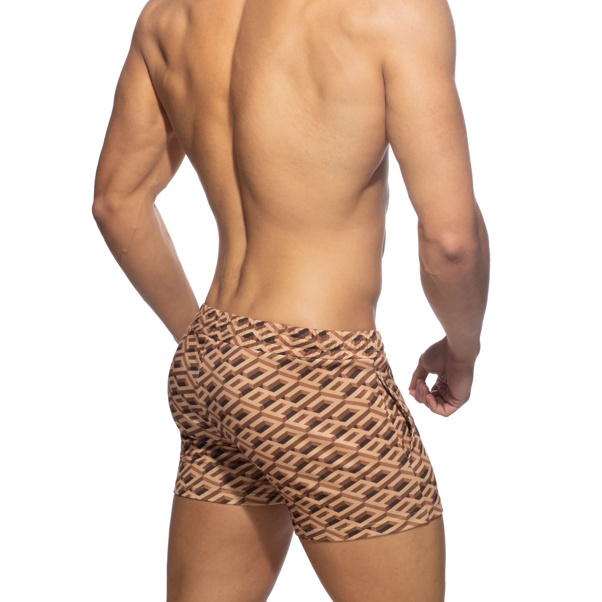 Addicted AD Allover Homewear Shorts Brown AD1060 - Image 3