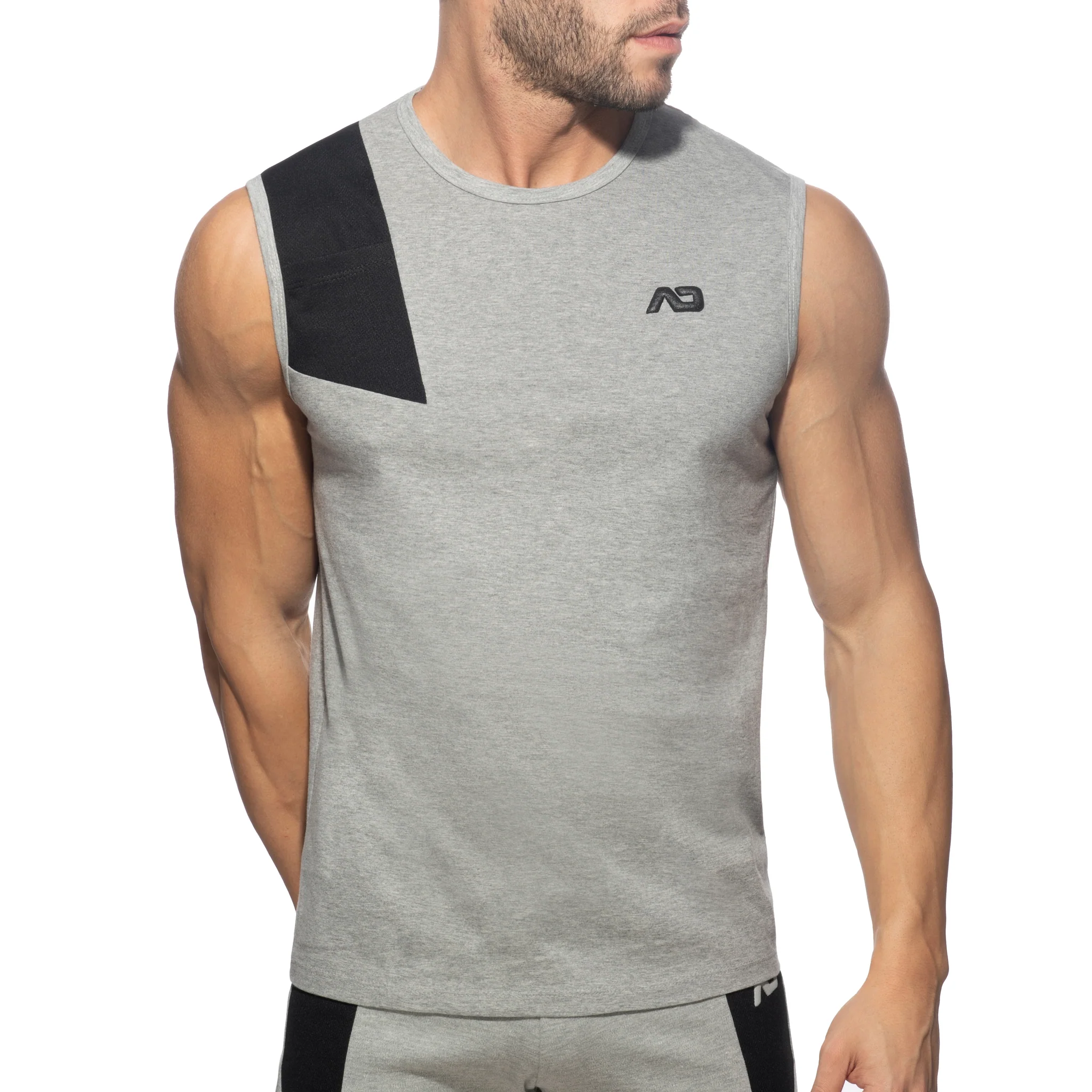Addicted AD Cotton Tank Top Heather Grey AD1054 - Image 2