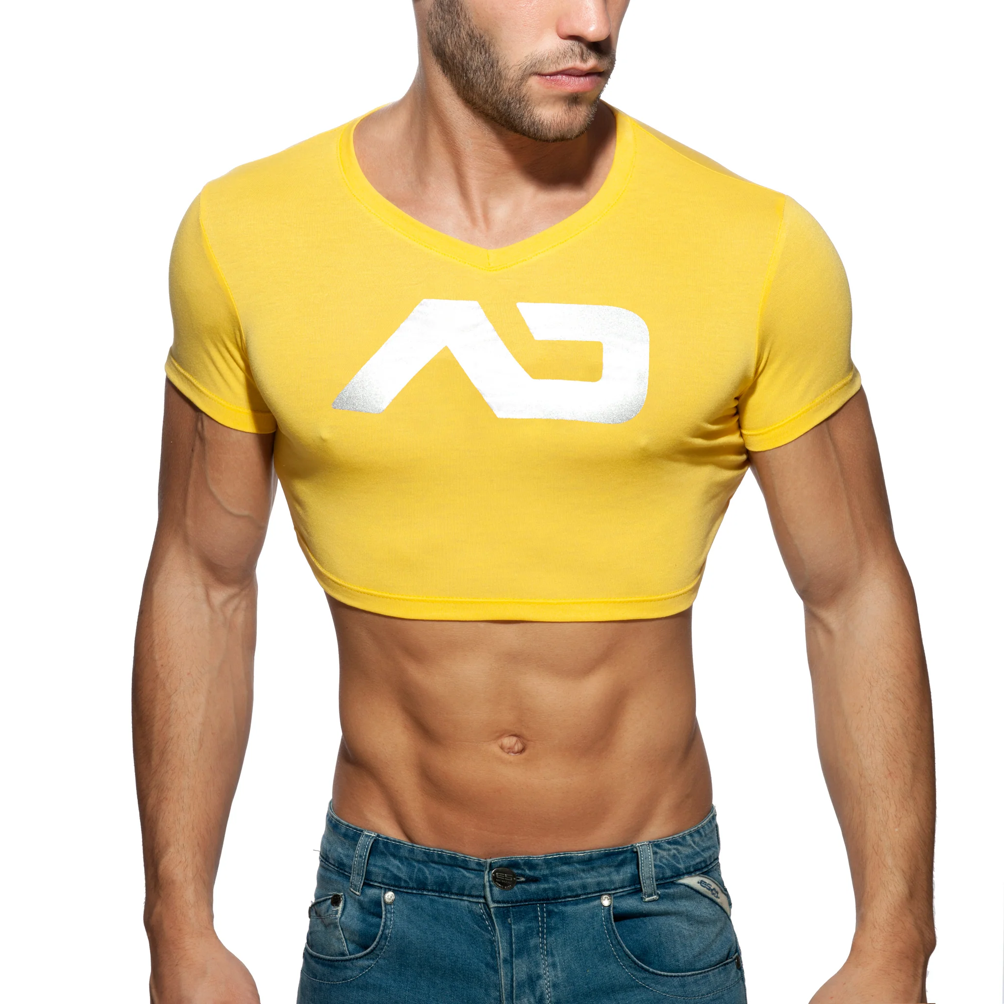 Addicted AD Crop Top Yellow AD819 - Image 2