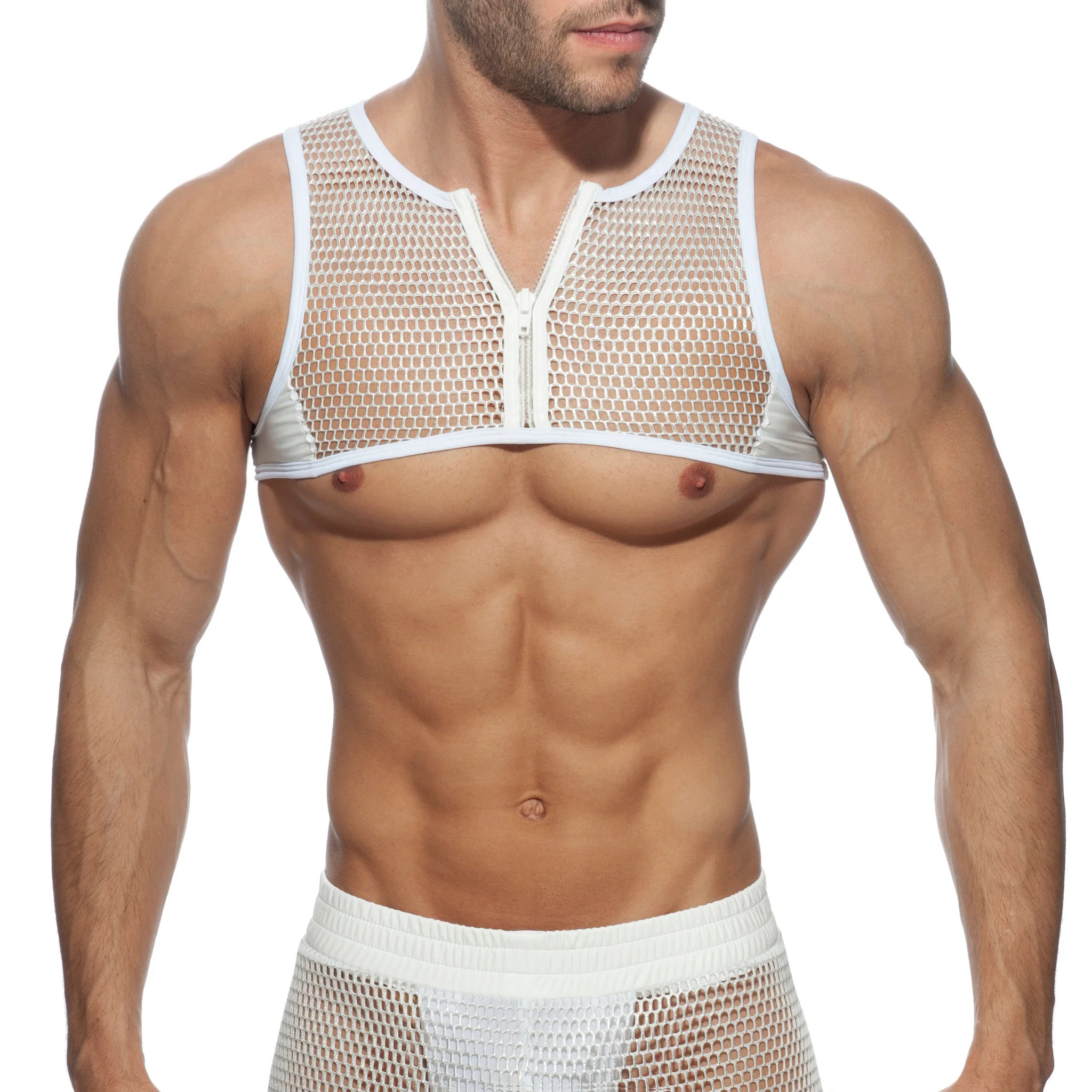 Addicted AD Party Zip Harness White AD854 - Image 2