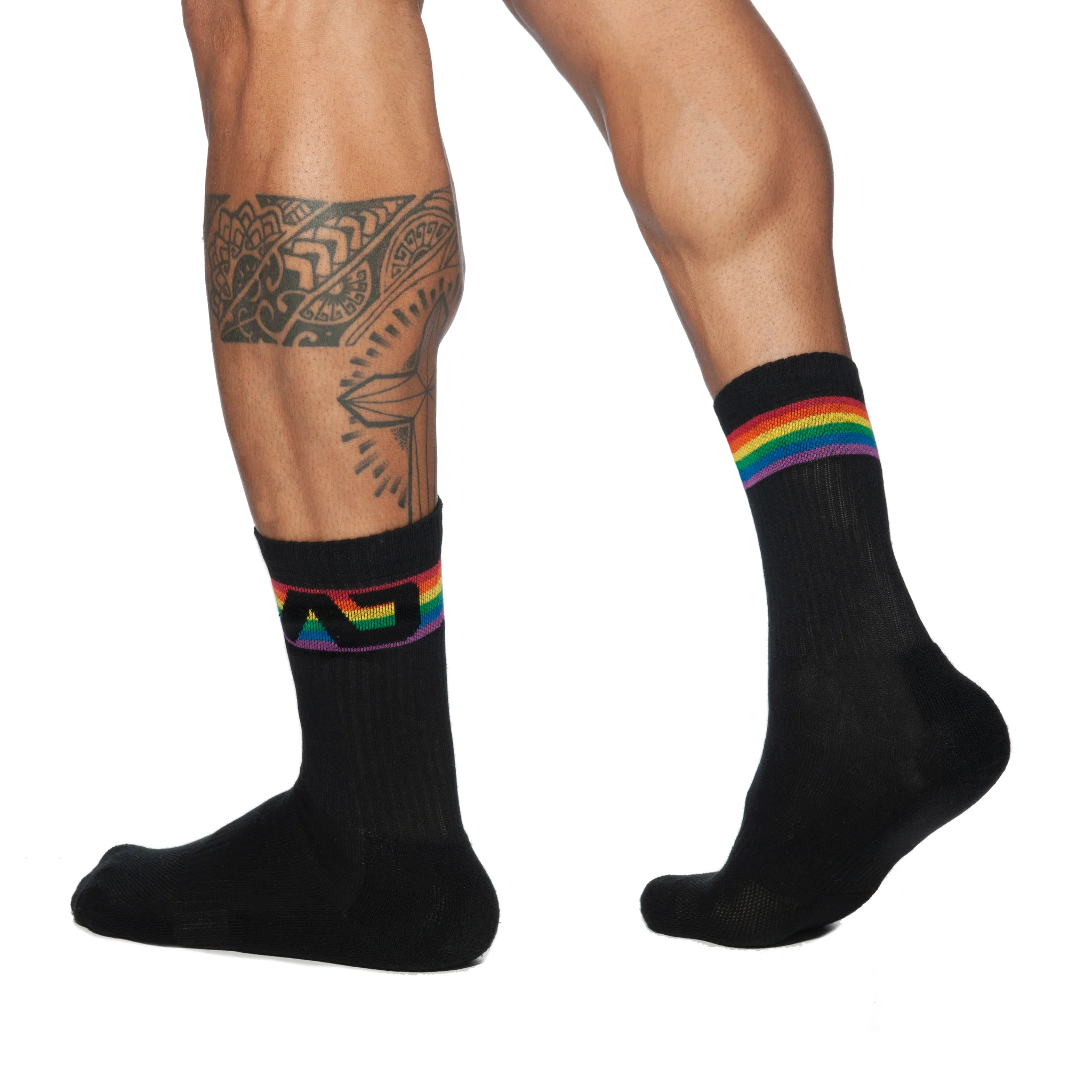 Addicted AD Rainbow Socks Black AD839 - Image 2