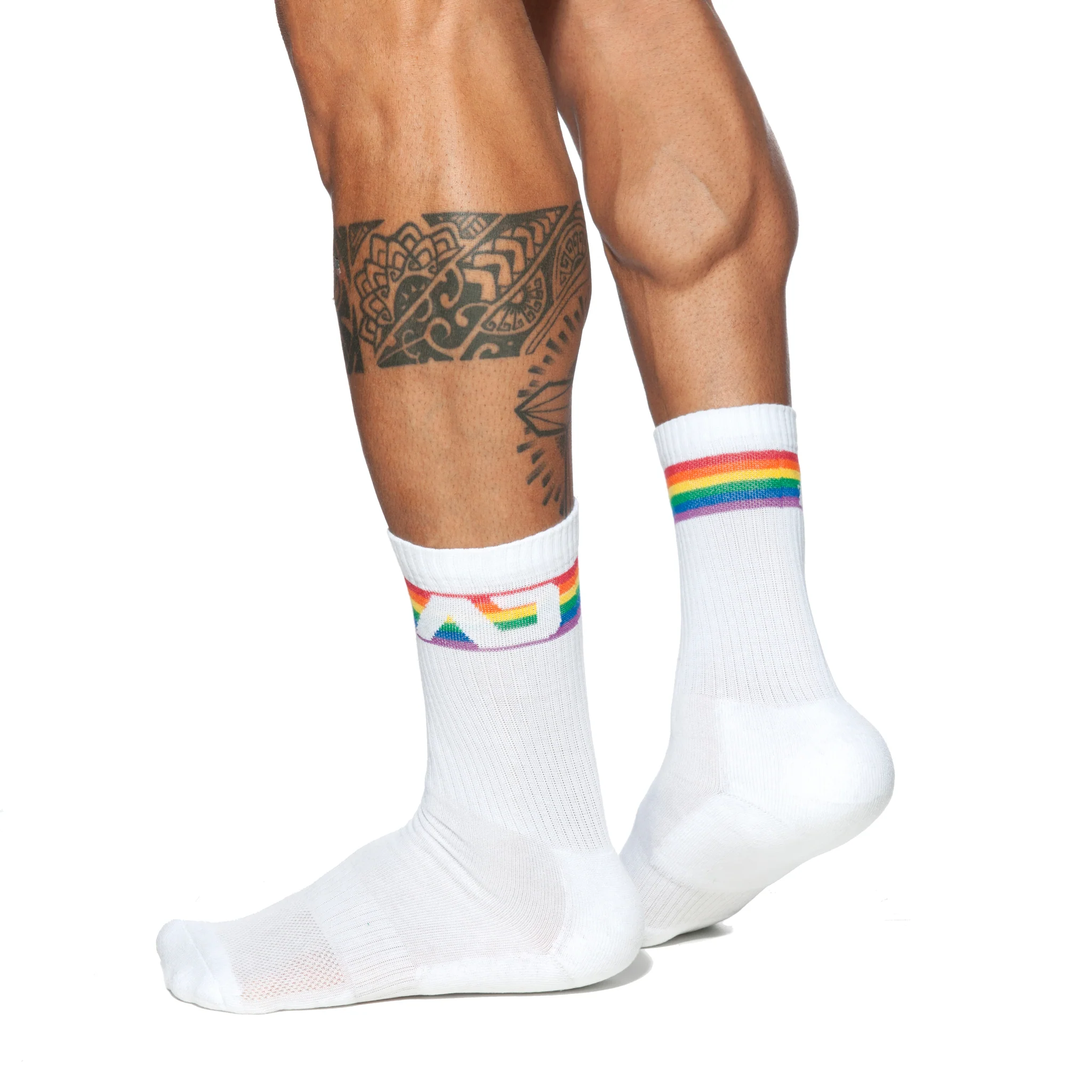 Addicted AD Rainbow Socks White AD839 - Image 2