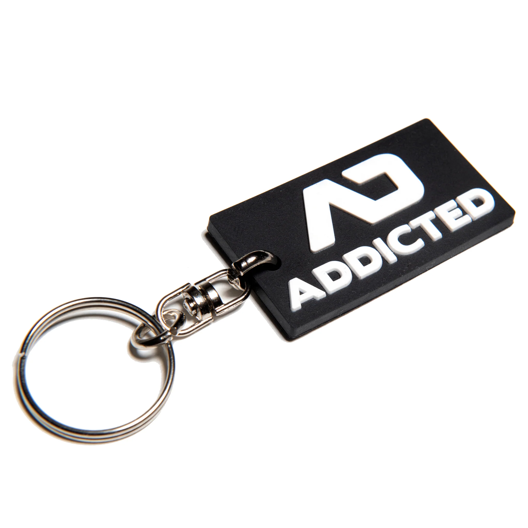 Addicted Rubber Keyring Black AC223