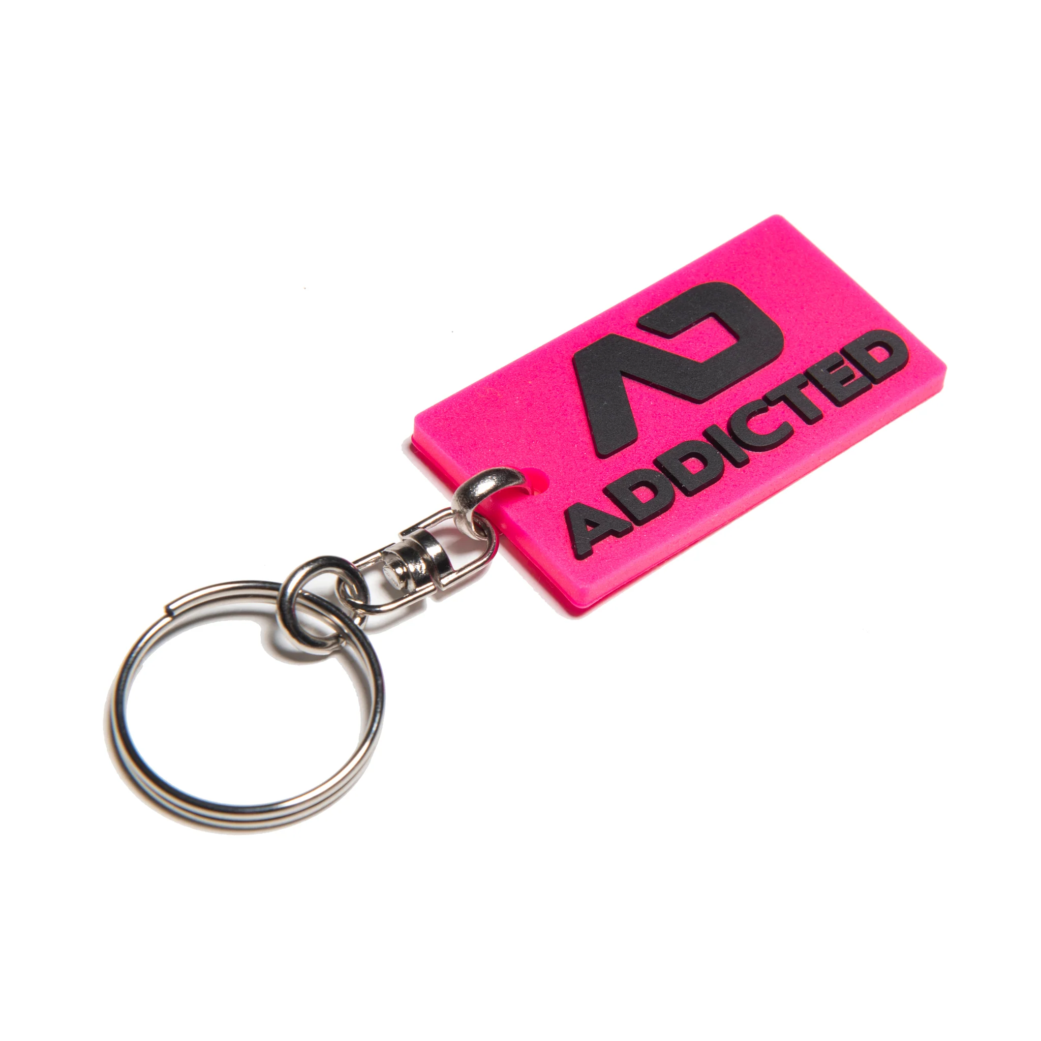 Addicted Rubber Keyring Fuchsia AC223