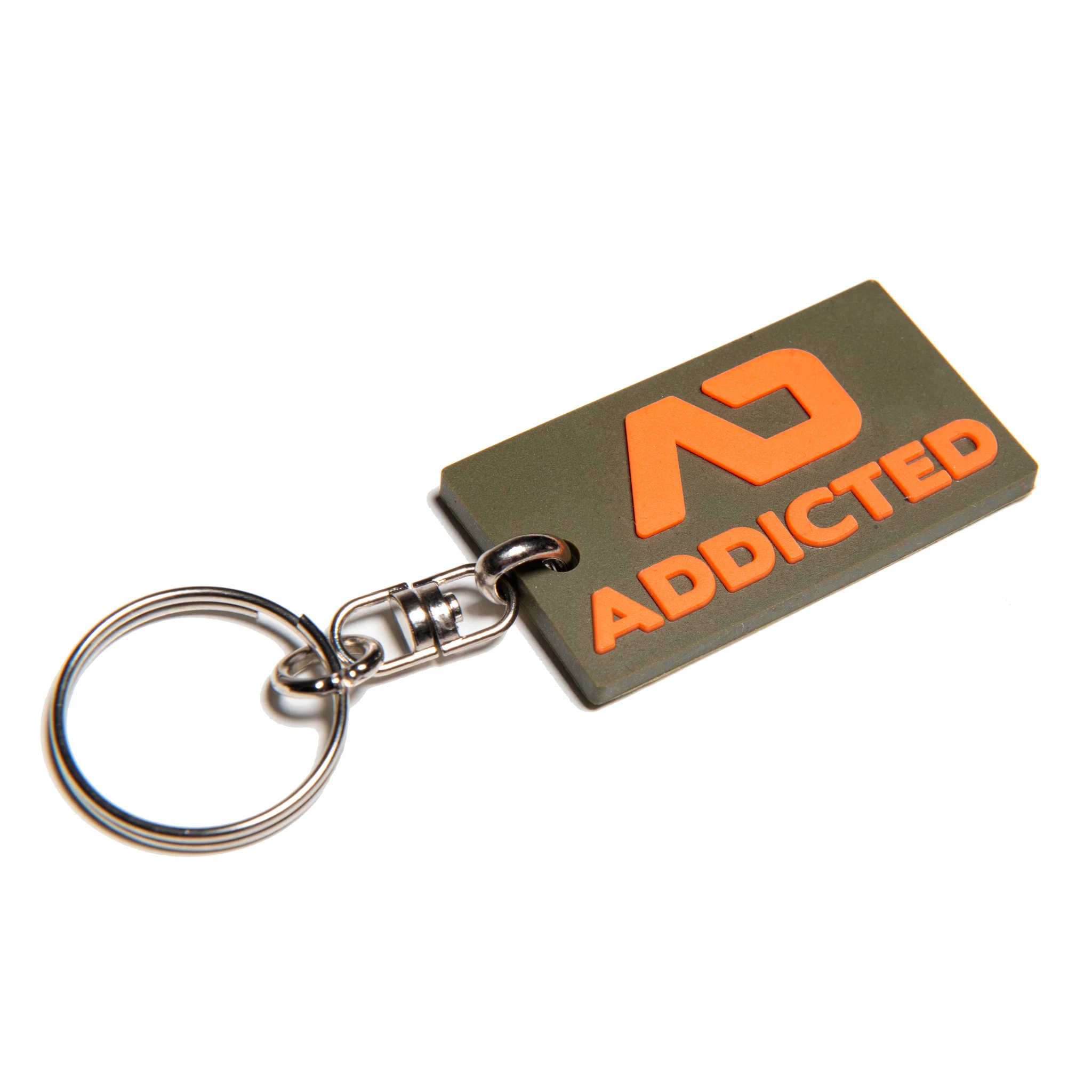 Addicted Rubber Keyring Khaki AC223