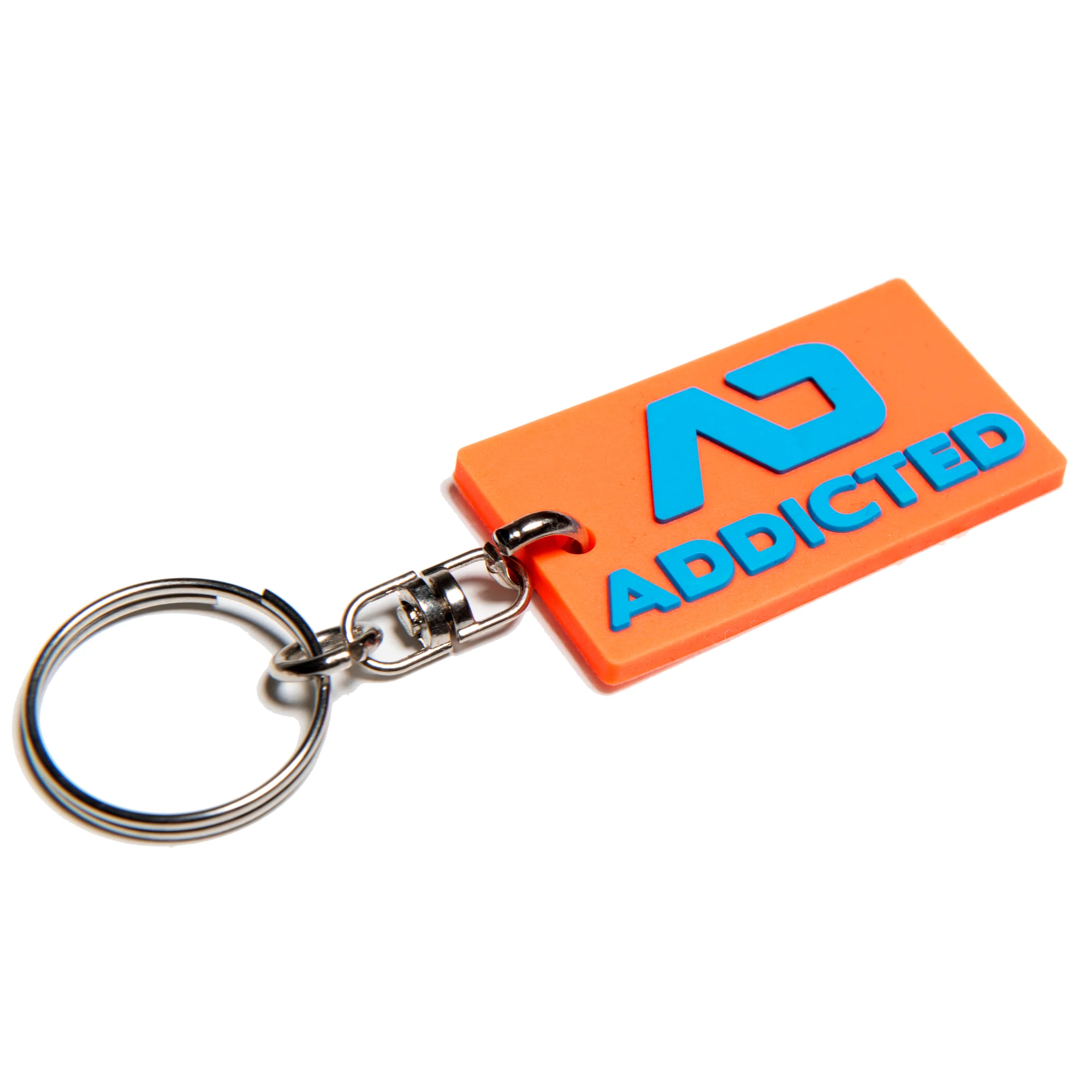 Addicted Rubber Keyring Neon Orange AC223