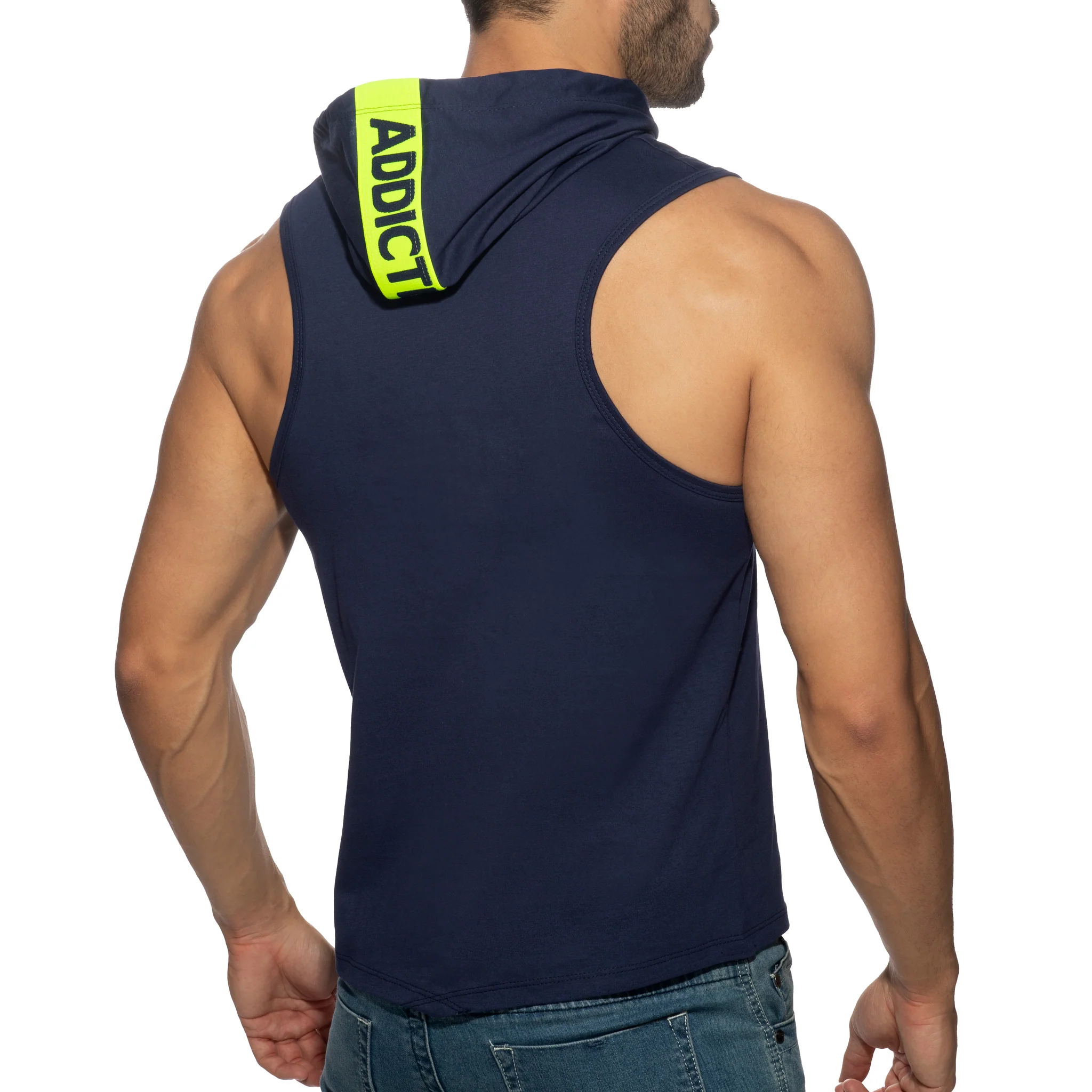 Addicted Band Cotton Hoodie Navy AD1001 - Image 3