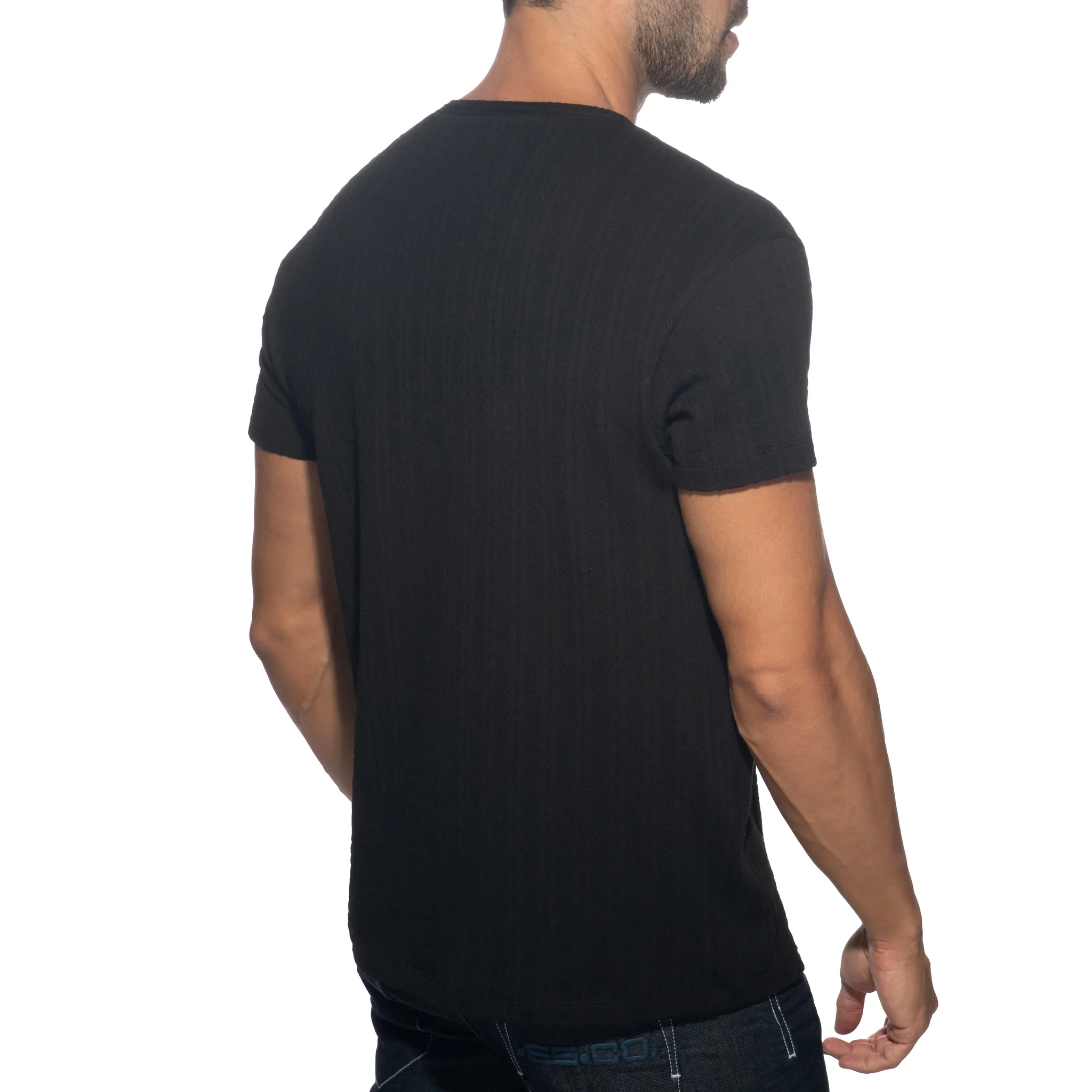 Addicted Barley V-Neck T-Shirt Black AD1387 - Image 3