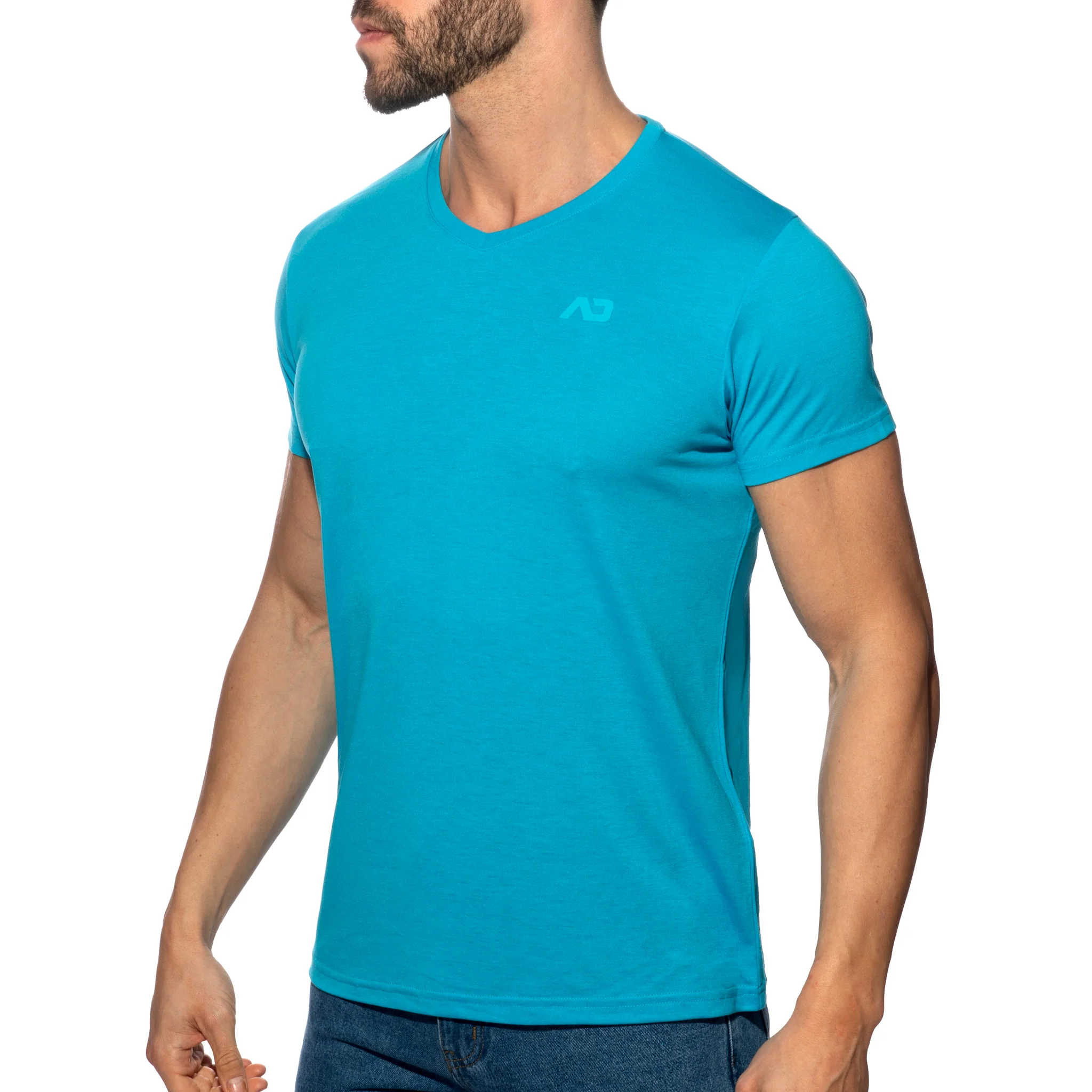 Addicted Basic V-Neck T-Shirt Turquoise AD423