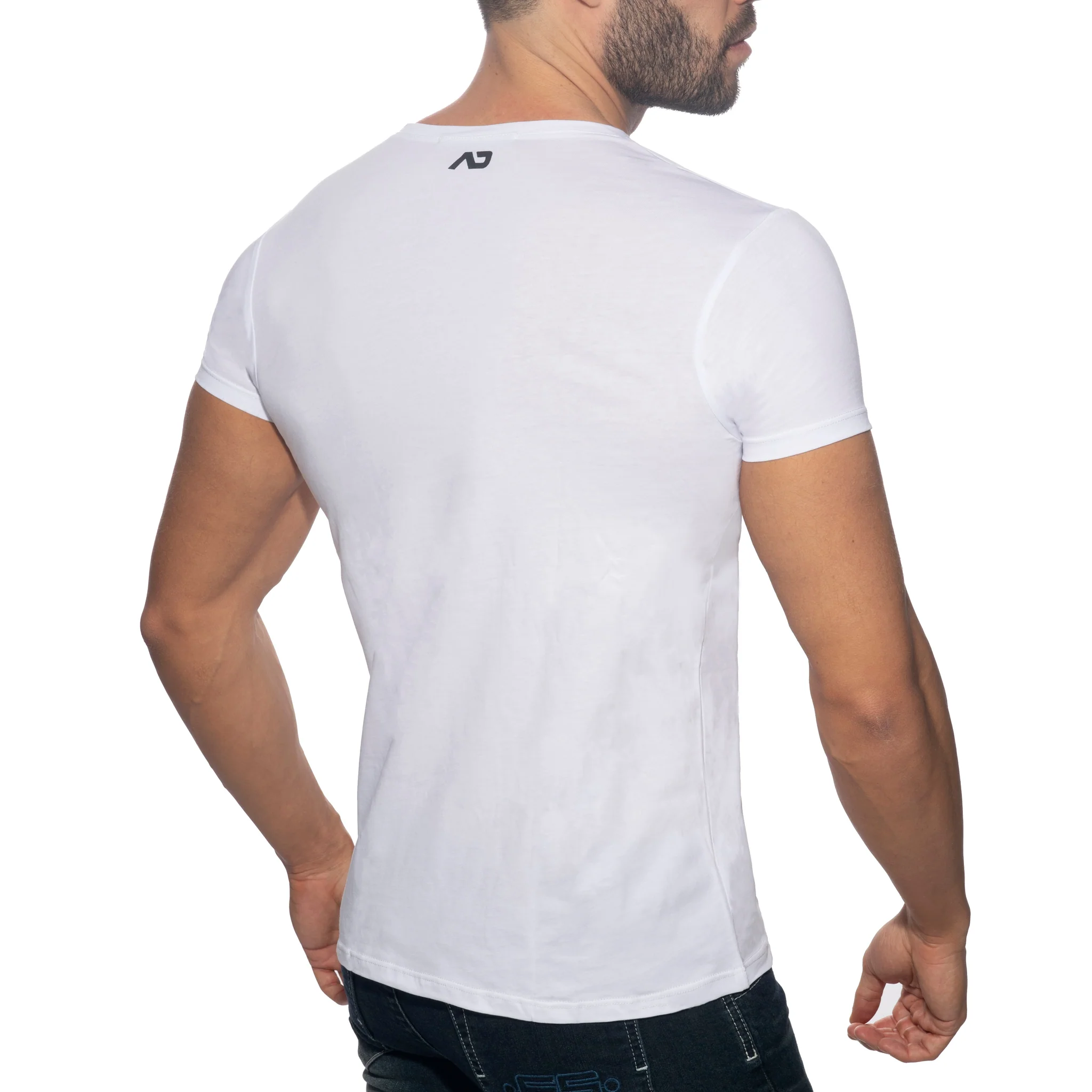 Addicted Bear Round Neck T-Shirt White AD424 - Image 3