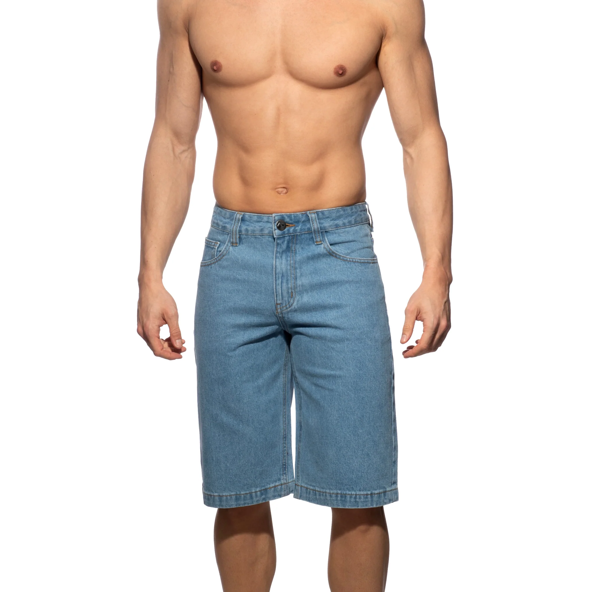 Addicted Bermuda Denim Baggy Fit Blue Jeans AD1397 - Image 2