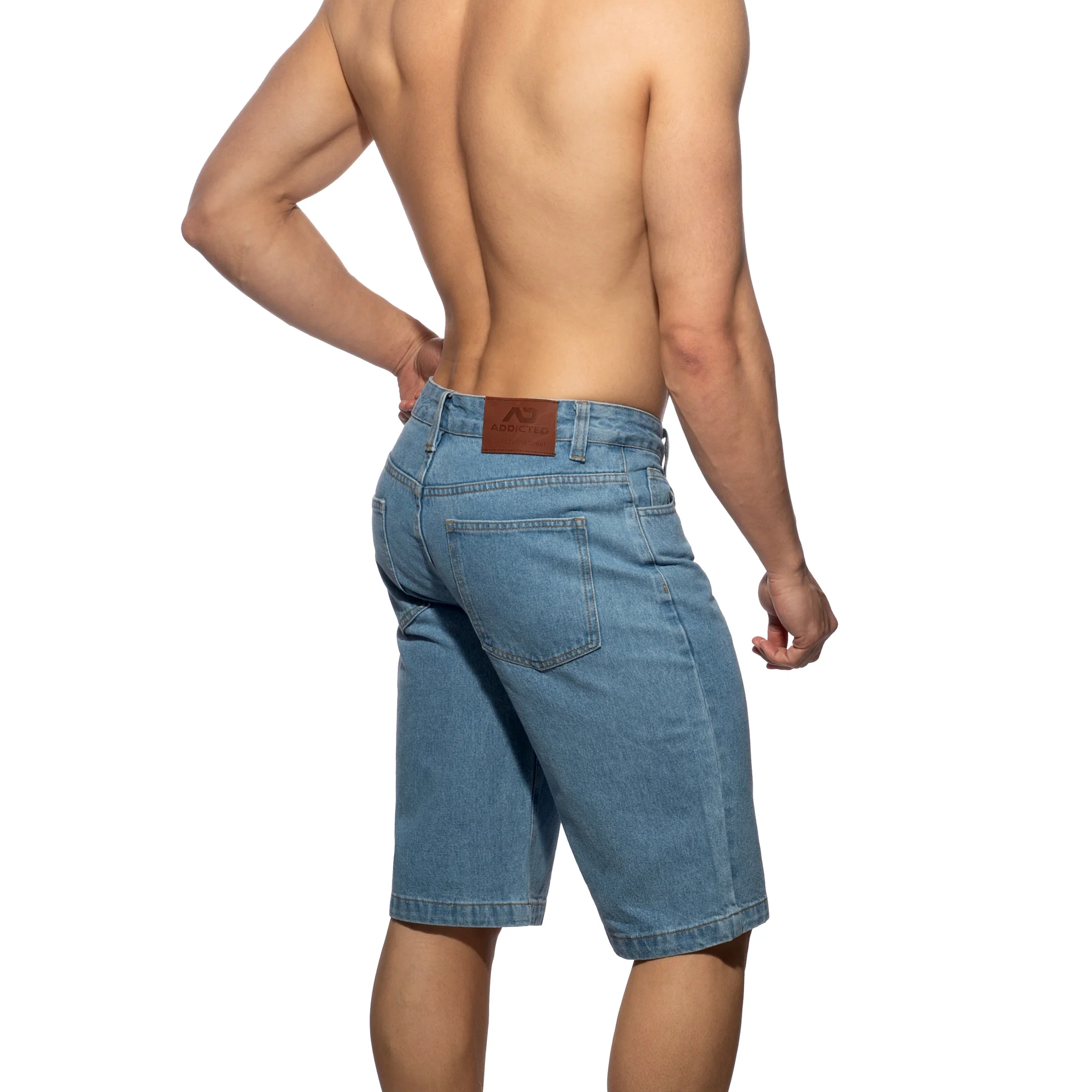 Addicted Bermuda Denim Baggy Fit Blue Jeans AD1397 - Image 3