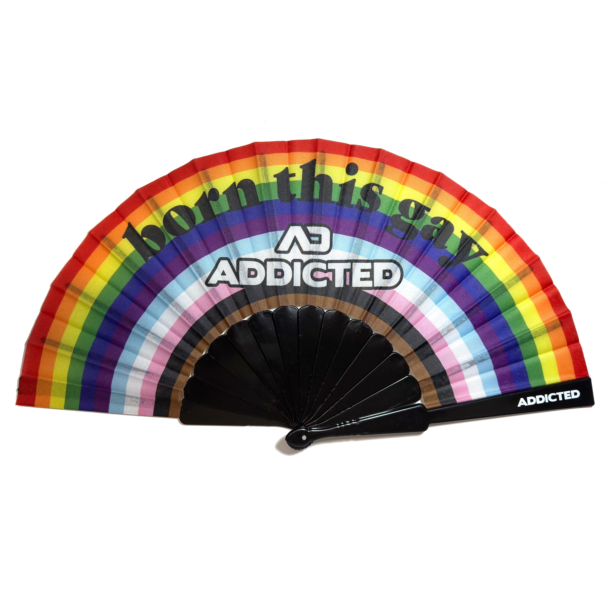 Addicted Born This Gay Hand Fan Black AC230