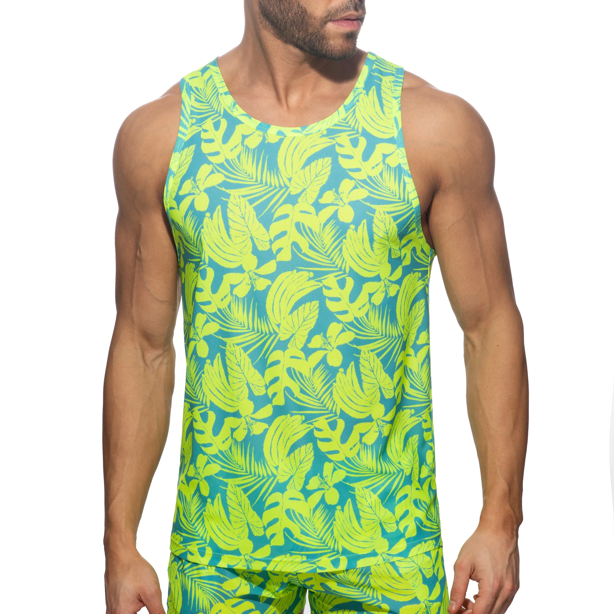 Addicted Calatheas Tank Top Neon Yellow AD1365 - Image 2