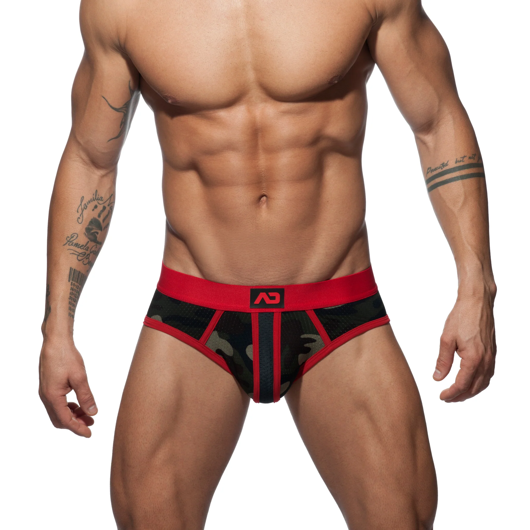 Addicted Camo Stripe Brief Red AD764 - Image 2