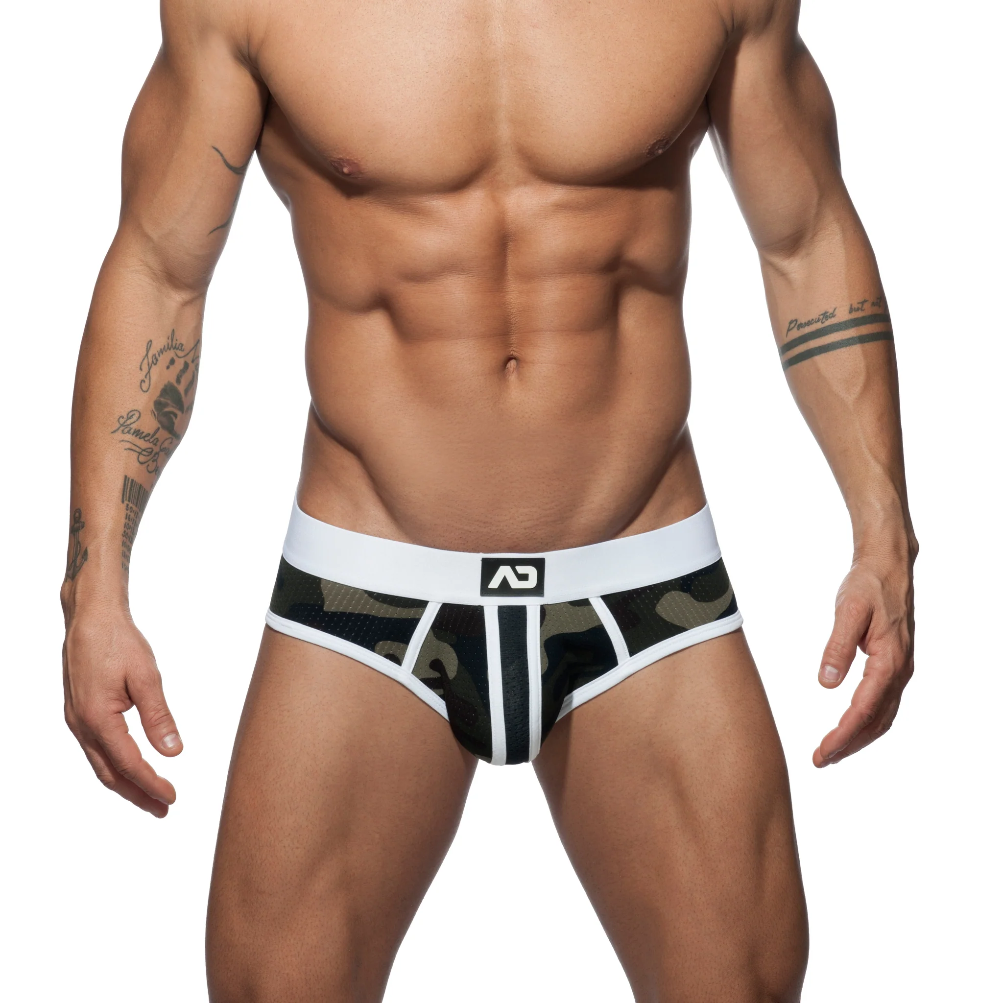 Addicted Camo Stripe Brief White AD764 - Image 2