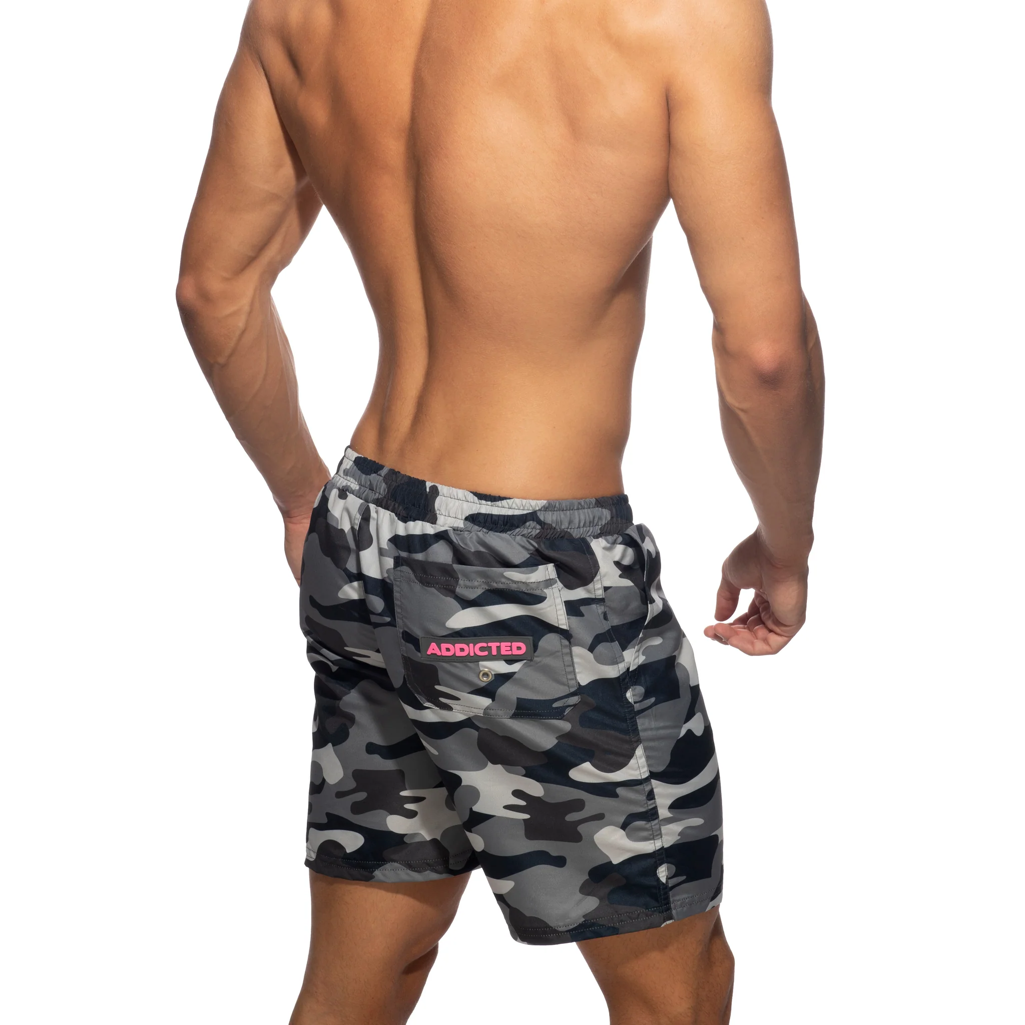Addicted Camouflage Swim Long Short Grey Camouflage ADS095 - Image 3